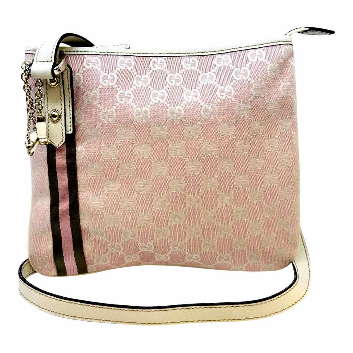GUCCI Pink, White Canvas Monogram Handbag