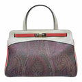 ETRO Cream, Orange Leather Paisley Handbag