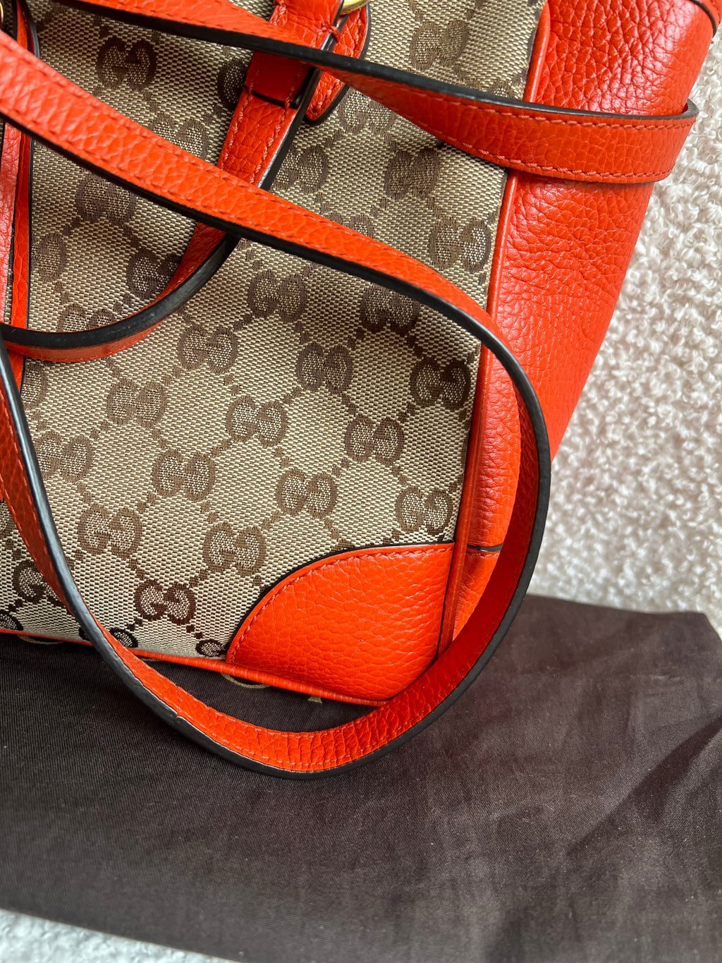 Gucci Bree GG canvas and orange Tote Bag