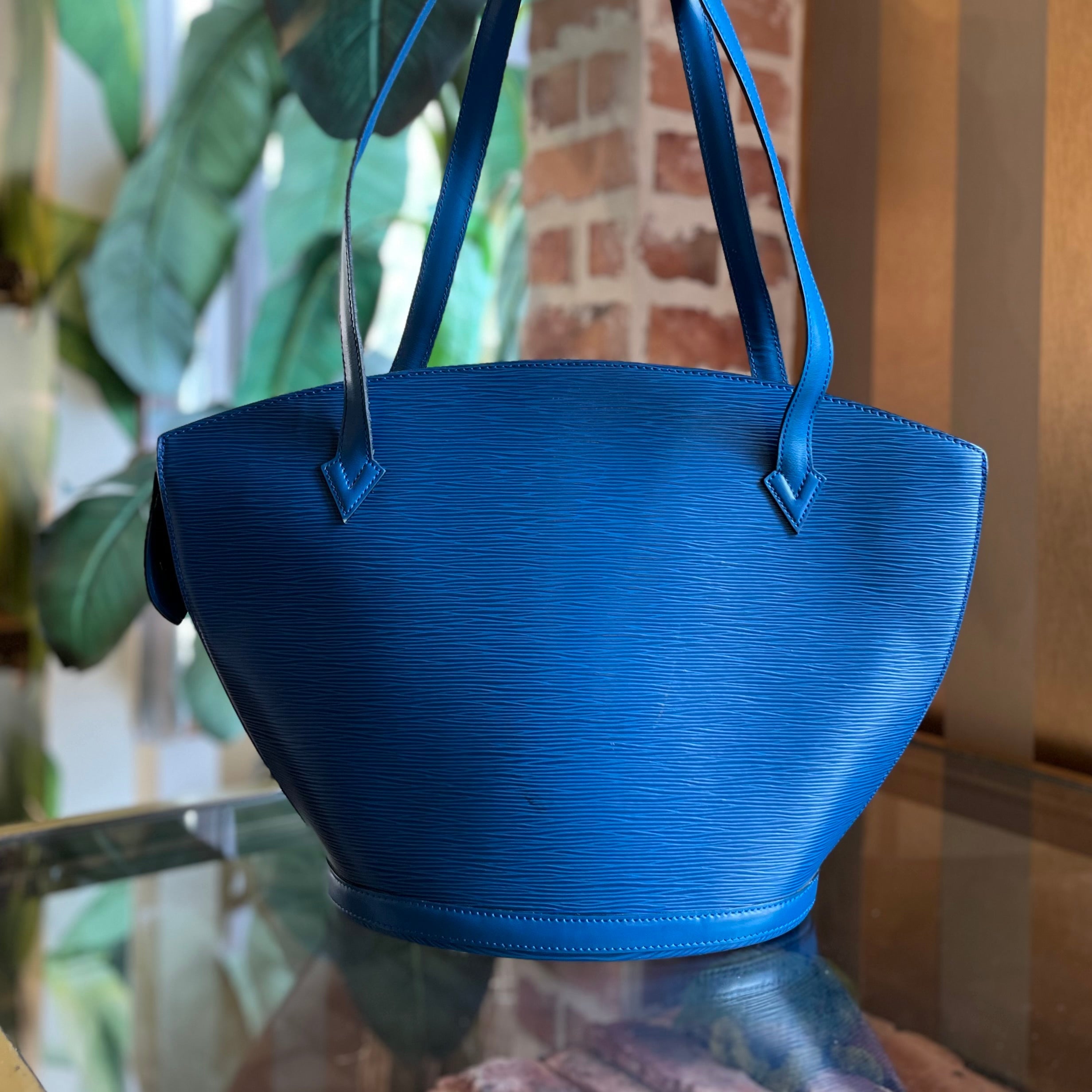 LOUIS VUITTON Saint Jacques Toledo Blue Epi Leather Vintage Tote Bag