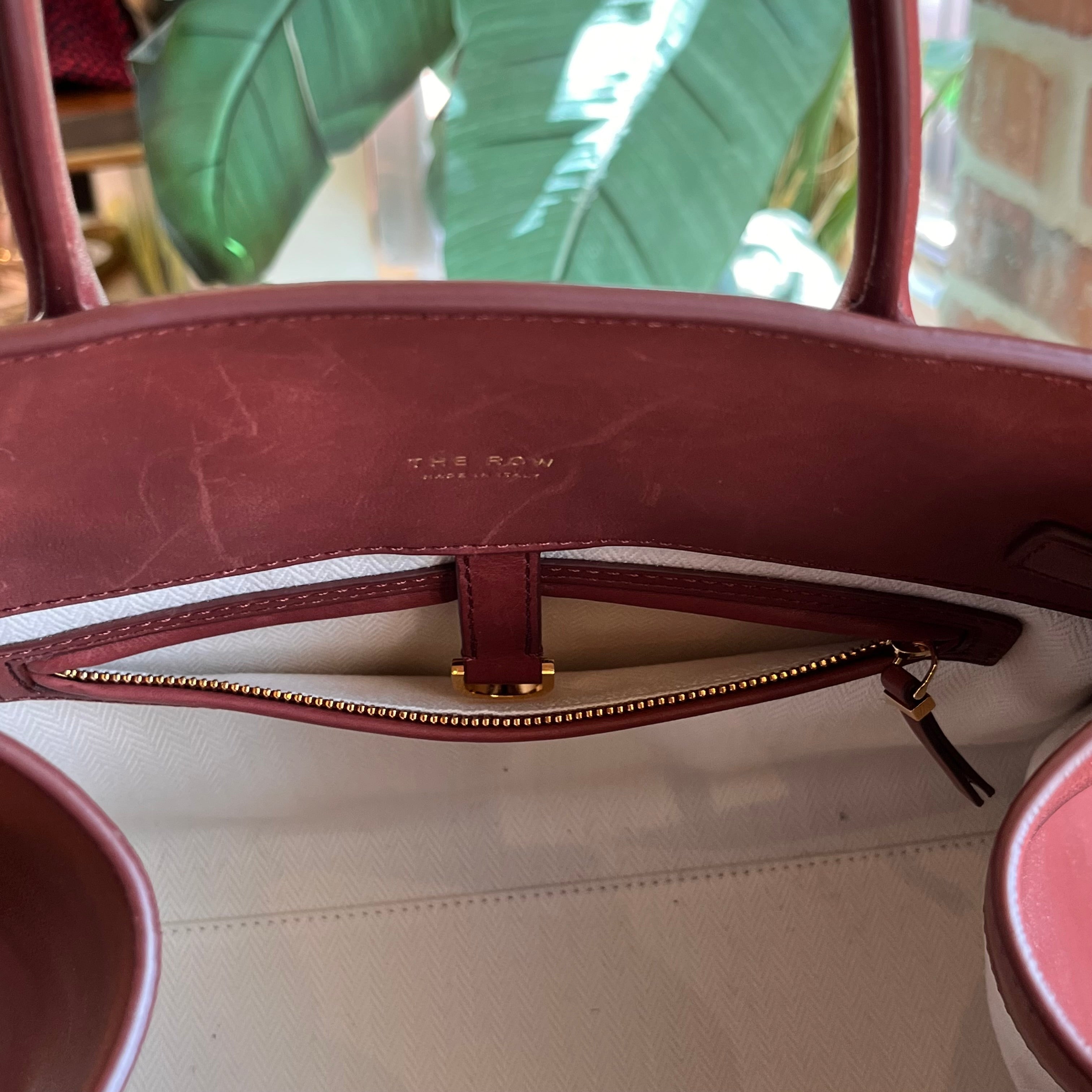 THE ROW Margaux 12 Brown Calfskin Tote Bag