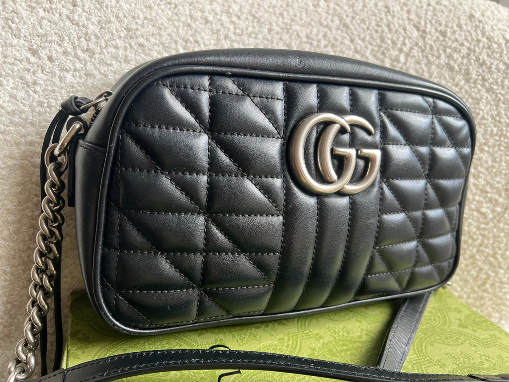 Gucci Aria GG Black Marmont Small Shoulder Bag (RRP £1440)