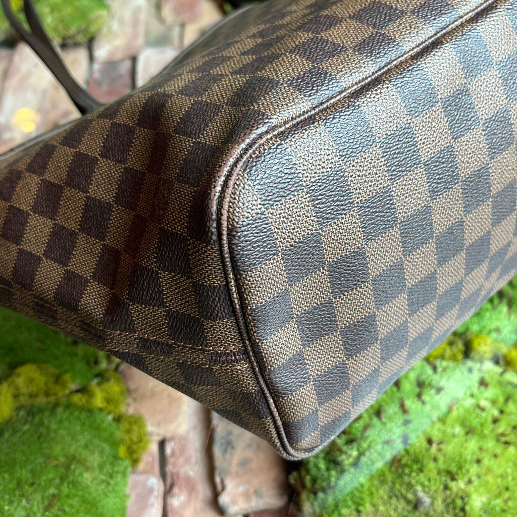 LOUIS VUITTON Neverfull MM Damier Ebene Brown Canvas Tote Bag