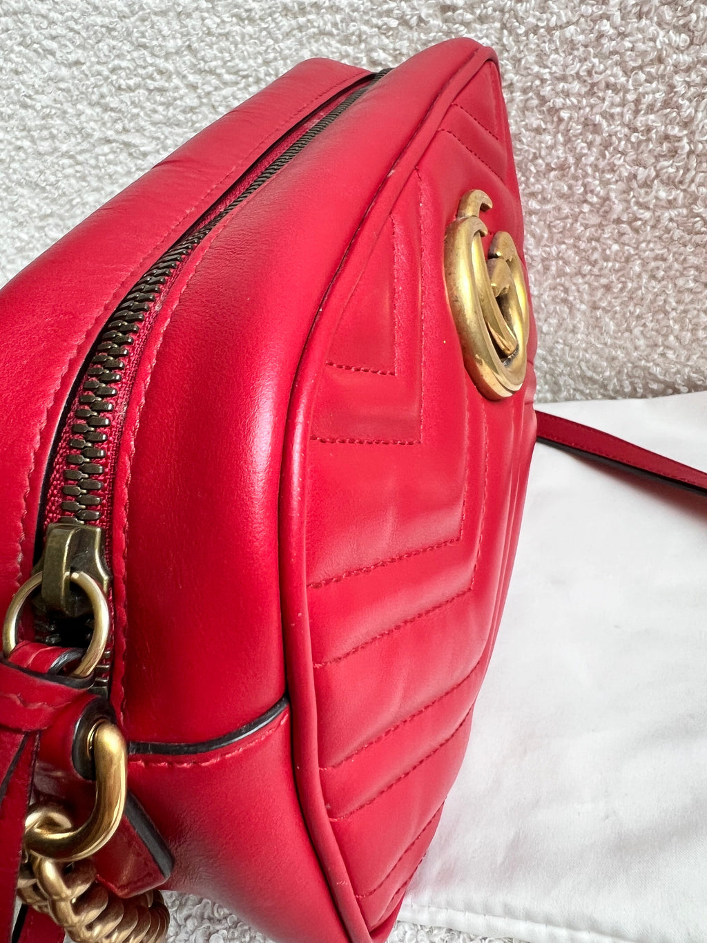 Gucci GG Red Marmont Small Shoulder Bag (RRP £1,440)