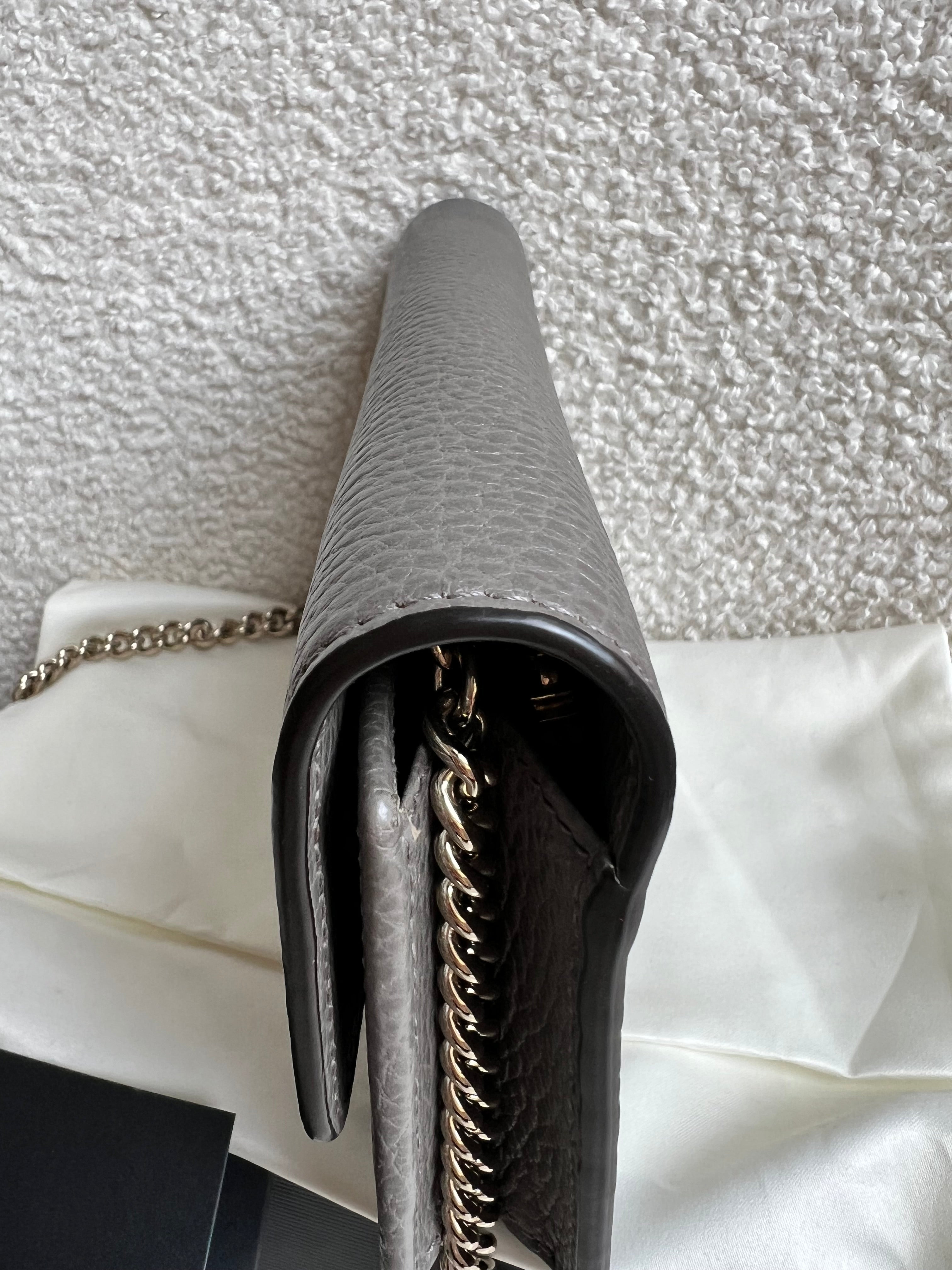 Gucci Dollar Grey Interlocking Chain Wallet