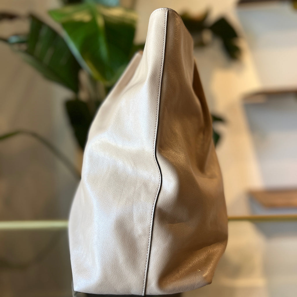 PRADA Argilla Glacé Calf Leather Beige Tote Bag