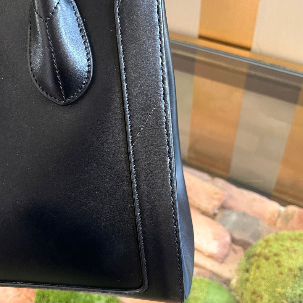 GUCCI 1961 Medium Black Smooth Calfskin Leather Tote Bag