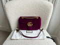 Gucci GG Fuchsia Velvet Marmont Small Shoulder Bag (RRP £1490)
