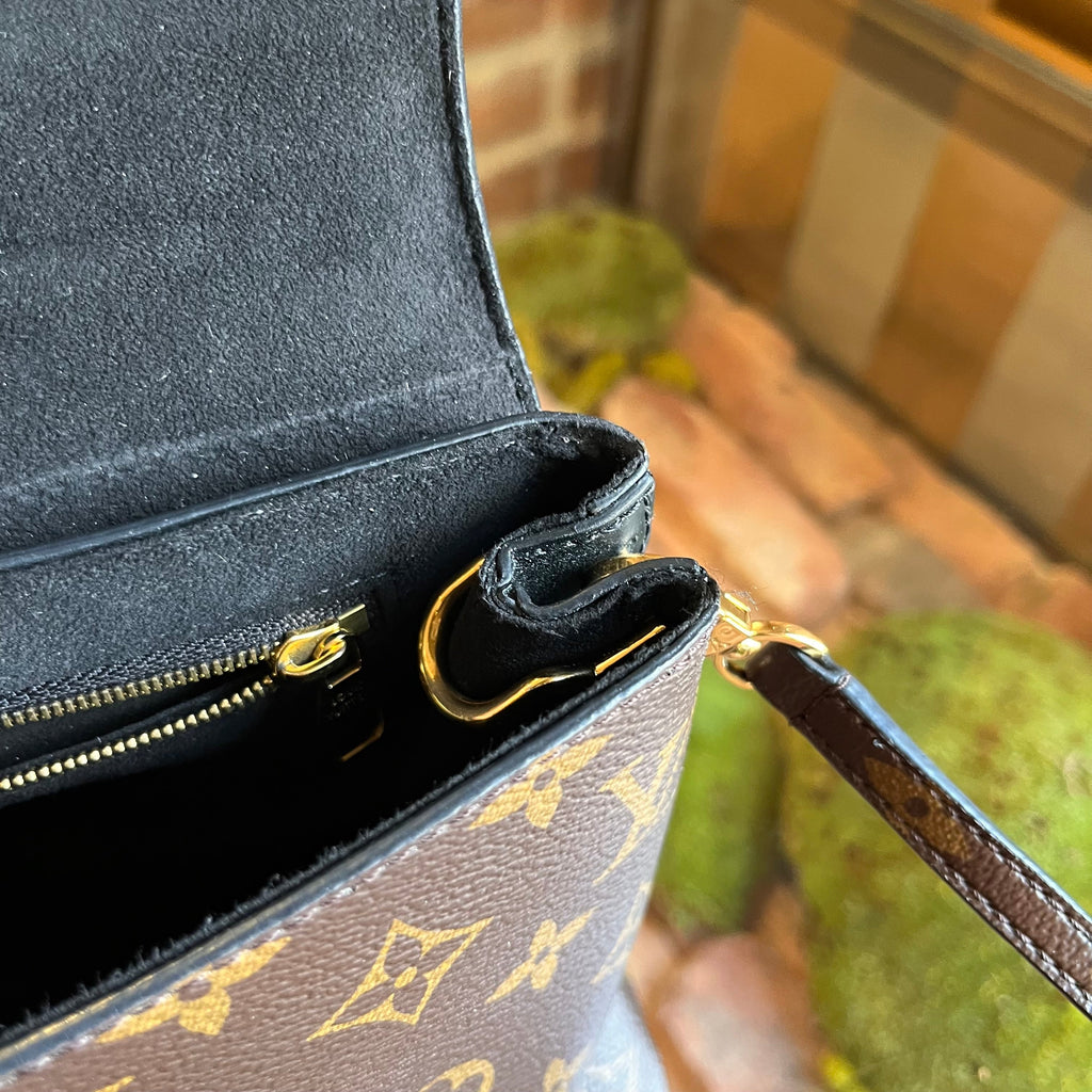 LOUIS VUITTON One Handle Noir Monogram Canvas Top Handle Bag
