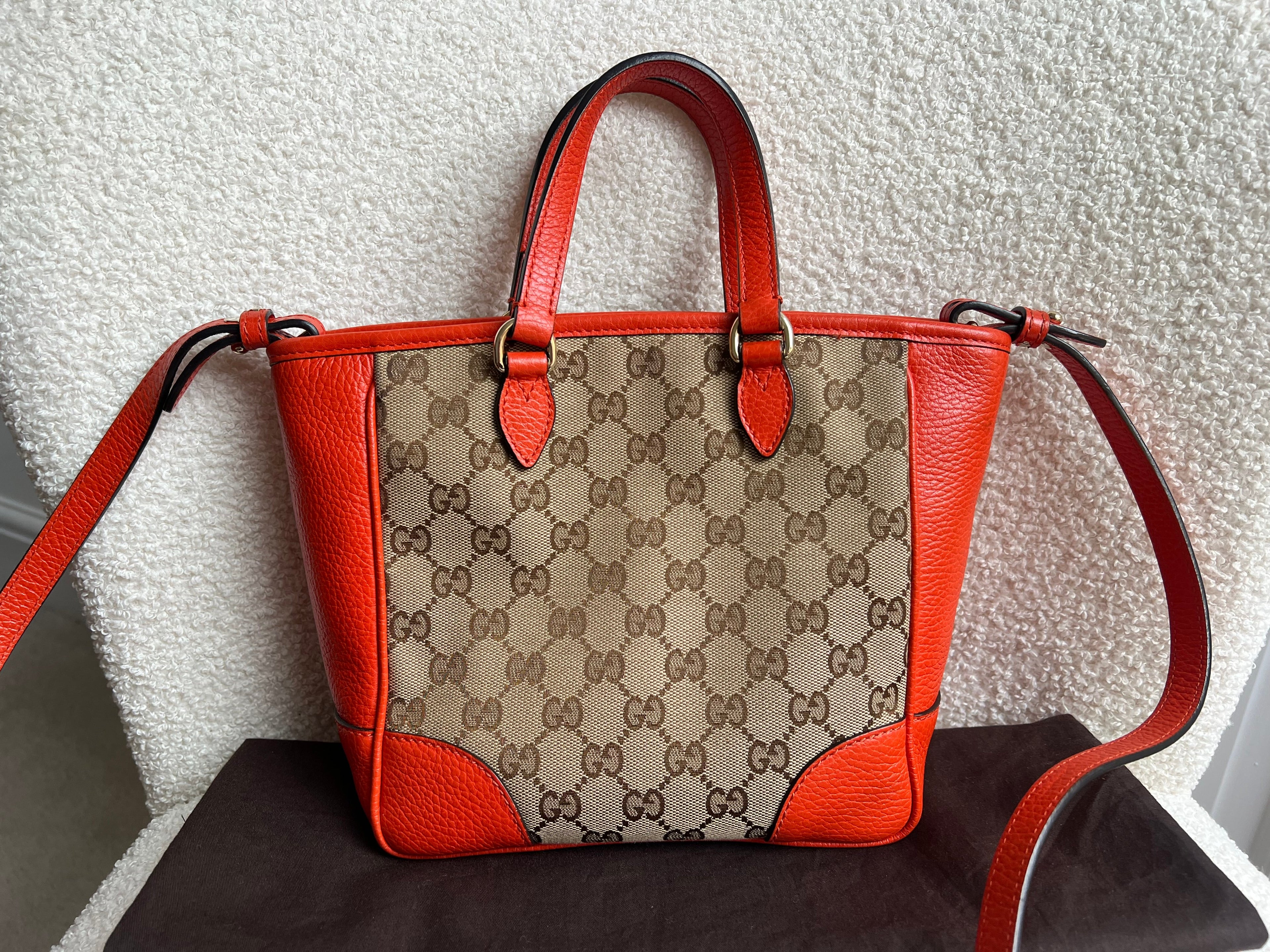 Gucci Bree GG canvas and orange Tote Bag