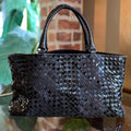 BOTTEGA VENETA Brown Mixed Leather Intrecciato Tote Bag