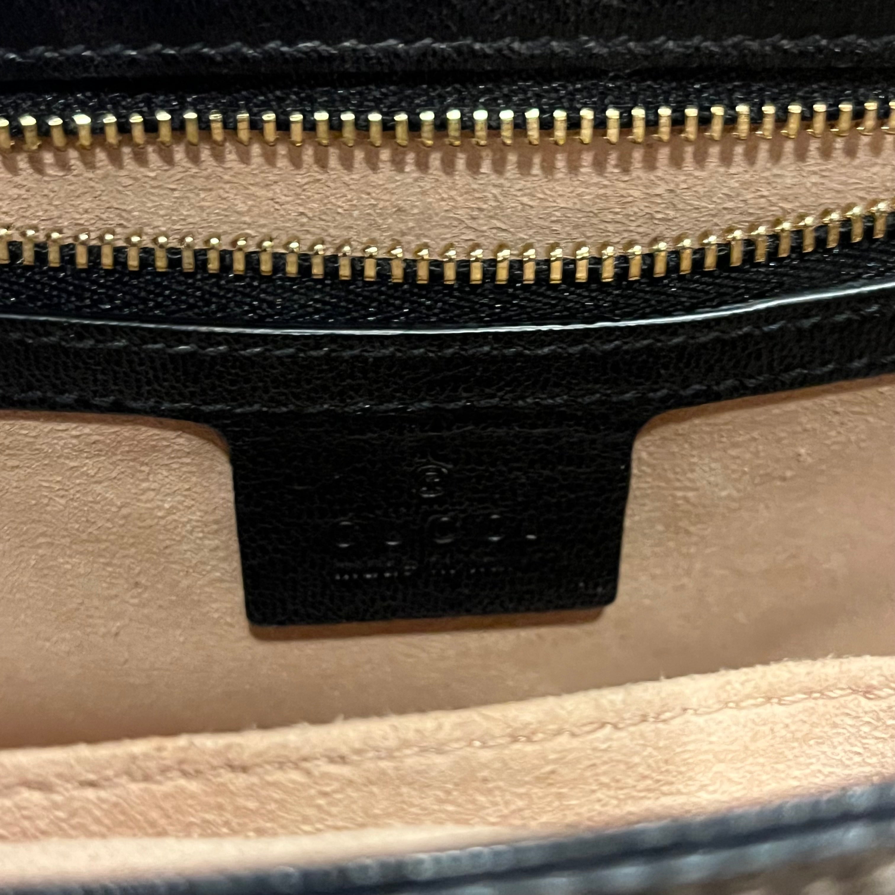 GUCCI Small Padlock GG Supreme Monogram Calfskin Messenger Shoulder Bag