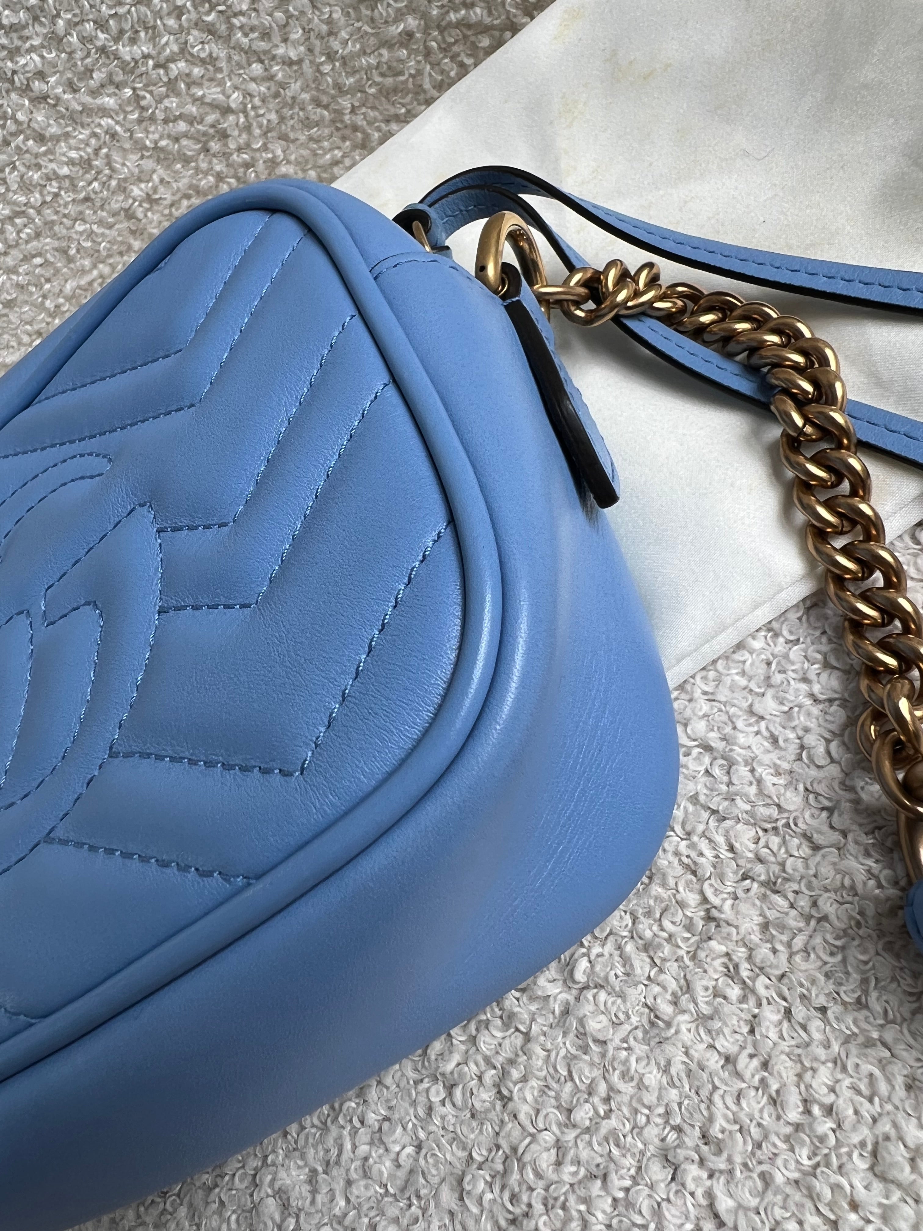 Gucci GG Blue Marmont Mini Shoulder Bag (RRP £1,360)