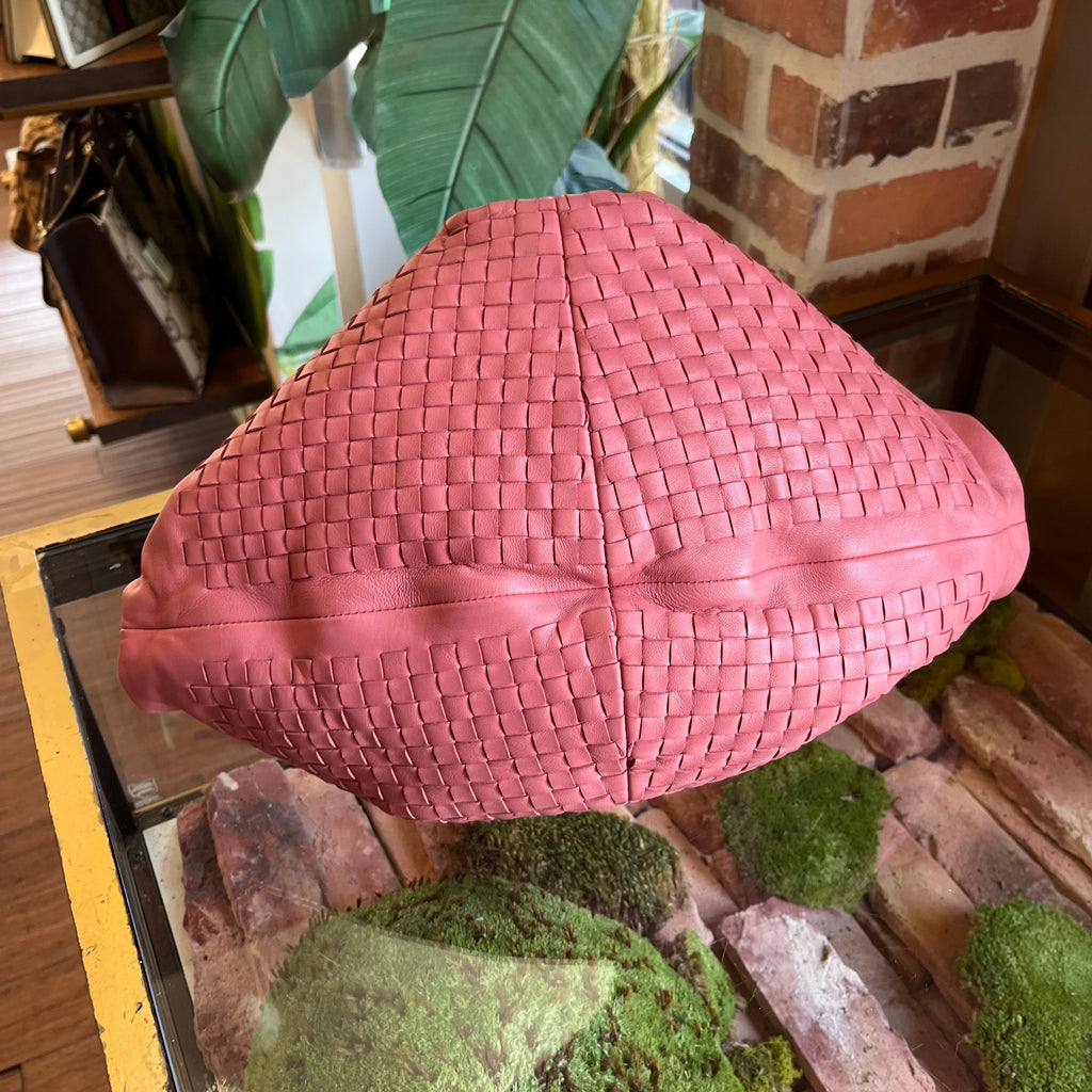 BOTTEGA VENETA Fortune Cookie Aquilone Pink Intrecciato Nappa Leather Hobo Bag