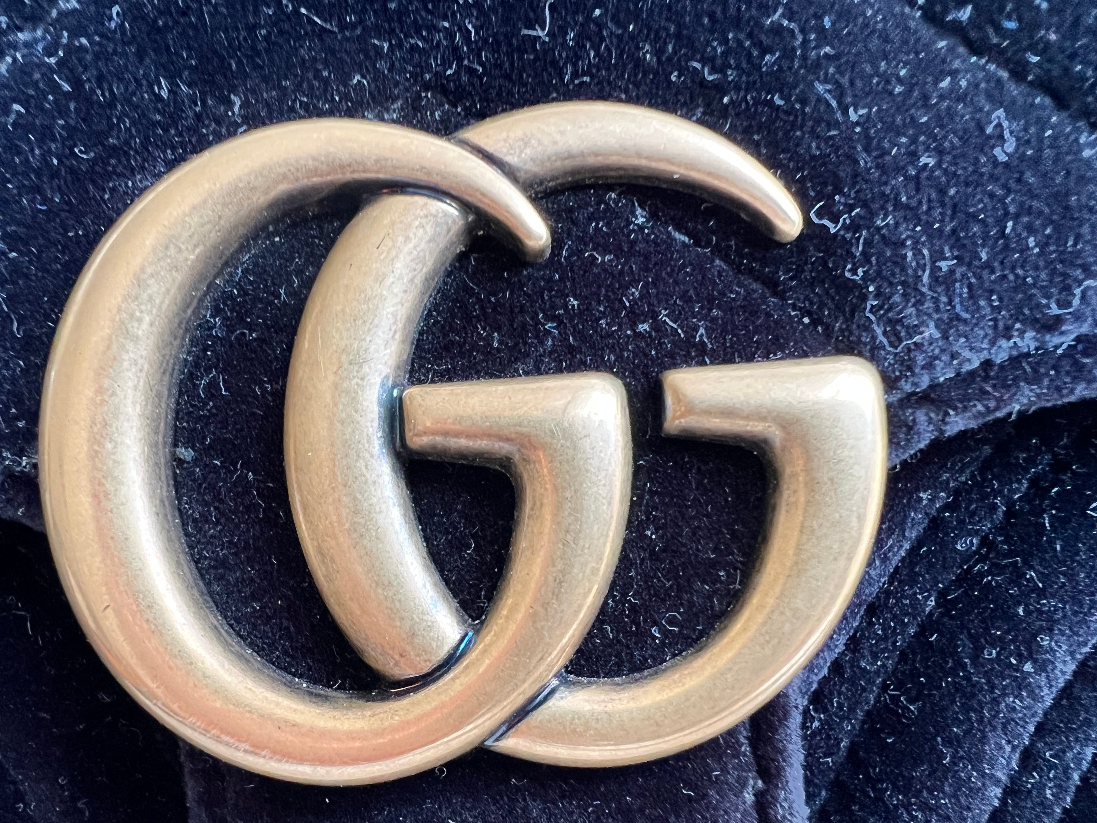 Gucci GG Black Velvet Marmont Mini Shoulder Bag (RRP £1395)