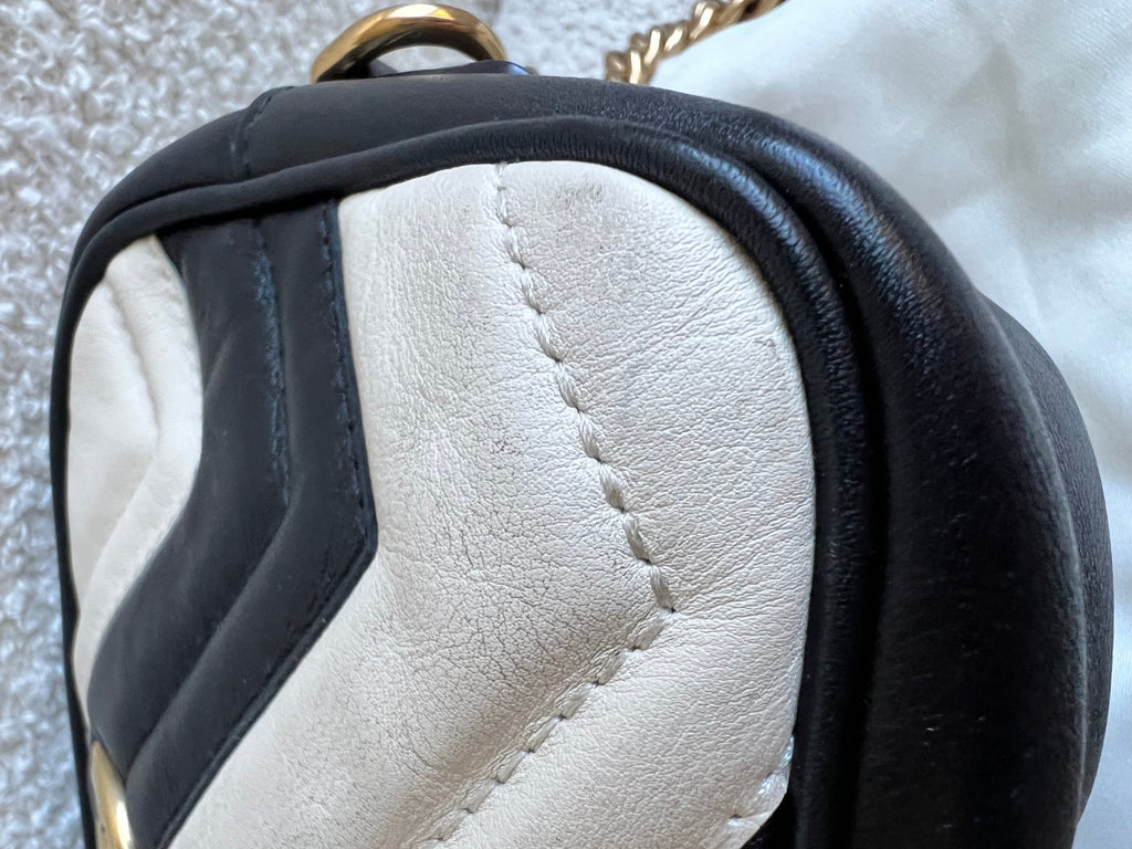 Gucci GG Black and White Marmont Mini Shoulder Bag (RRP £1,360)