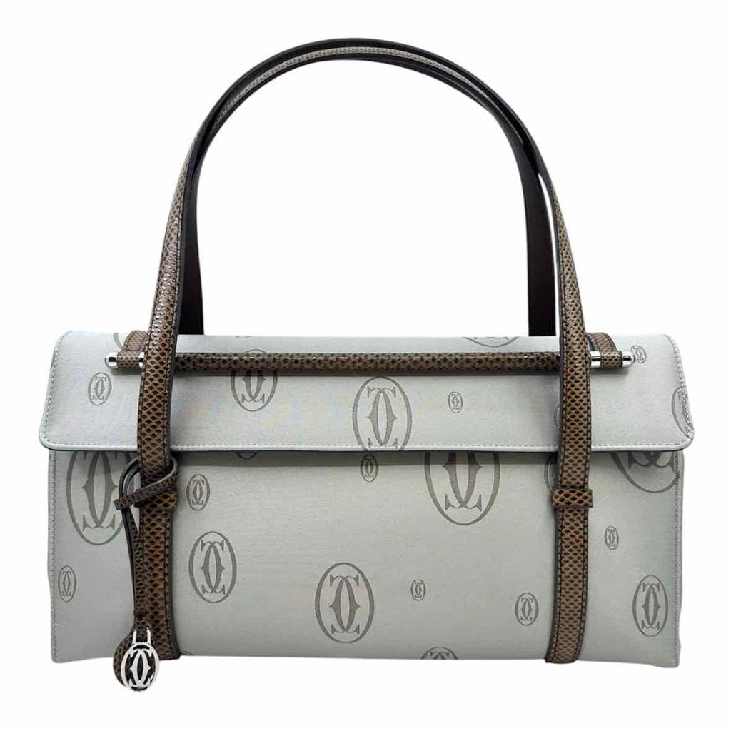 CARTIER Grey, Brown Fabric Monogram Handbag