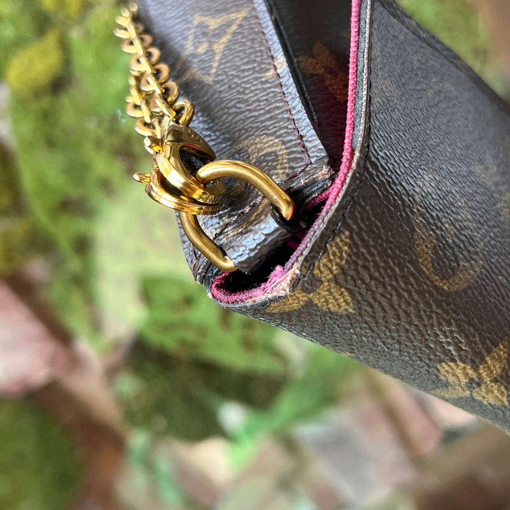 LOUIS VUITTON Felicie Pochette Brown Monogram Canvas Crossbody
