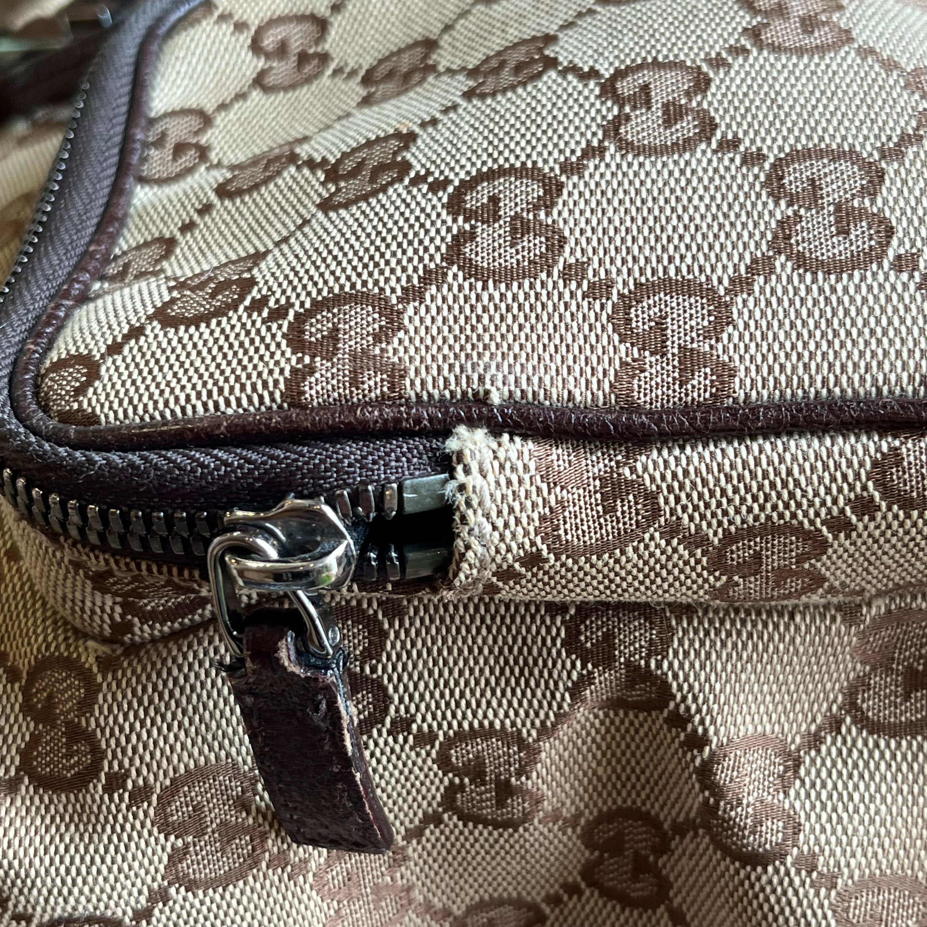GUCCI Piston Lock GG Monogram Canvas Backpack