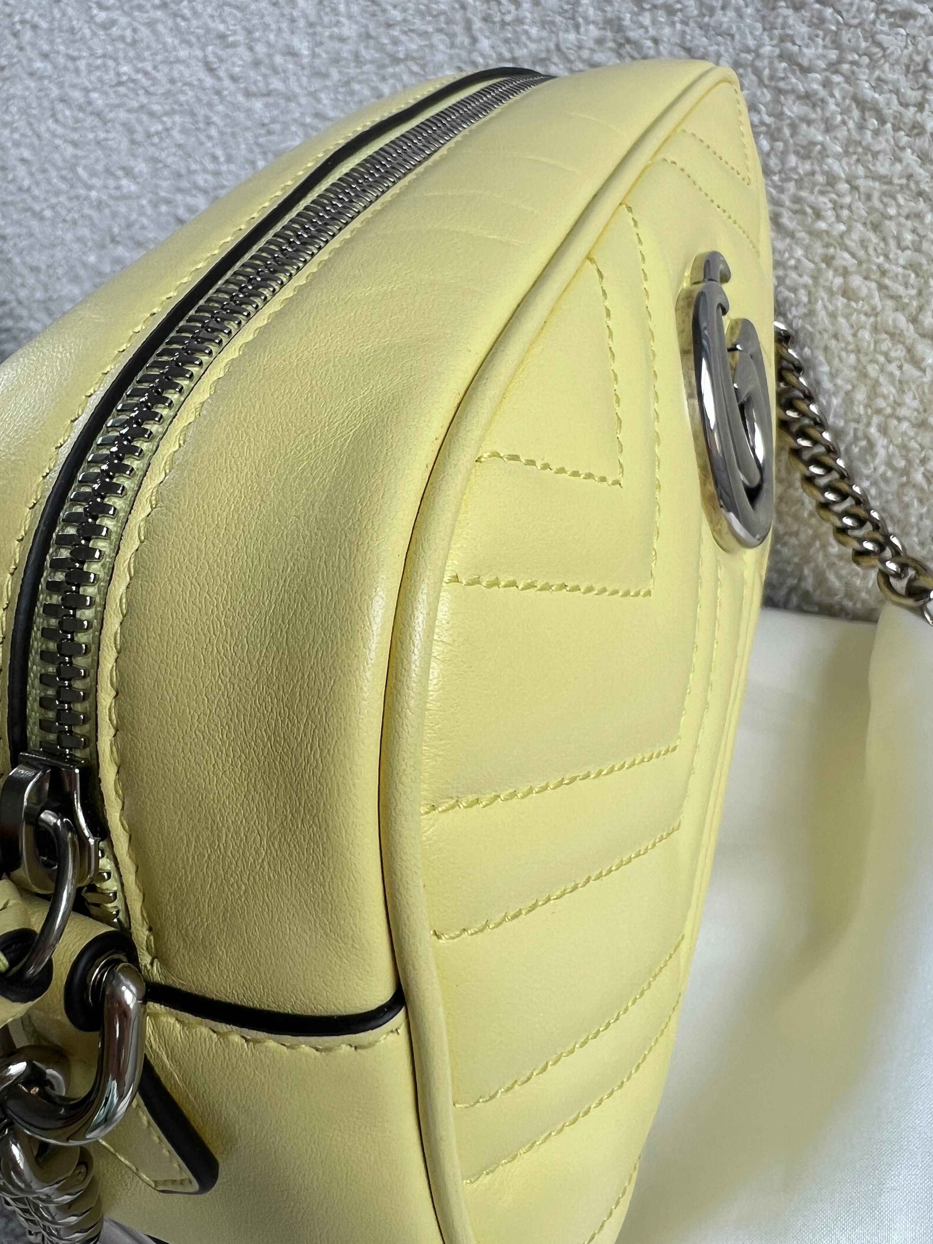 Gucci GG Pale Yellow Marmont Small Shoulder Bag (RRP £1440)
