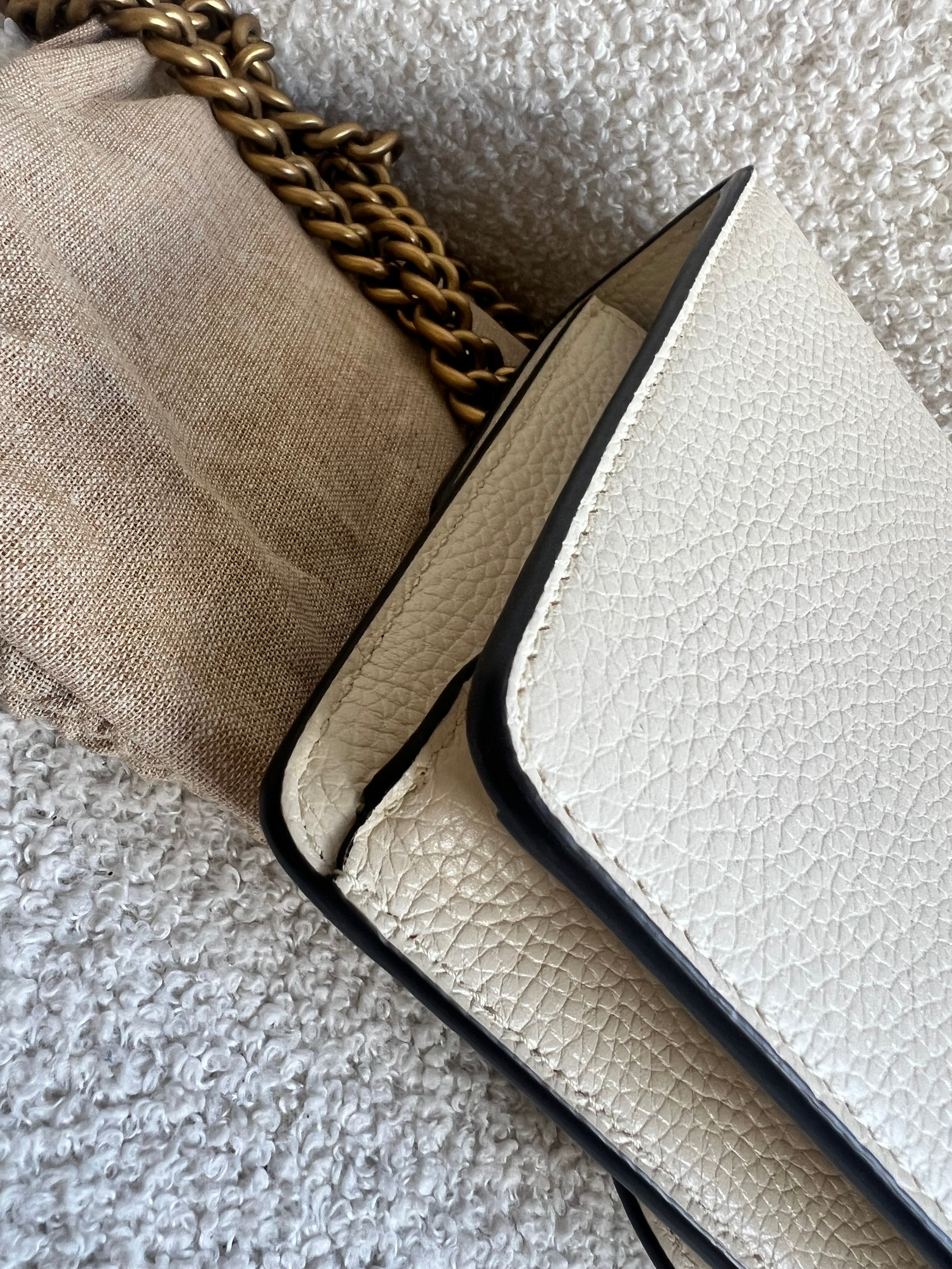 Gucci Cream GG Marmont Chain Mini Bag
