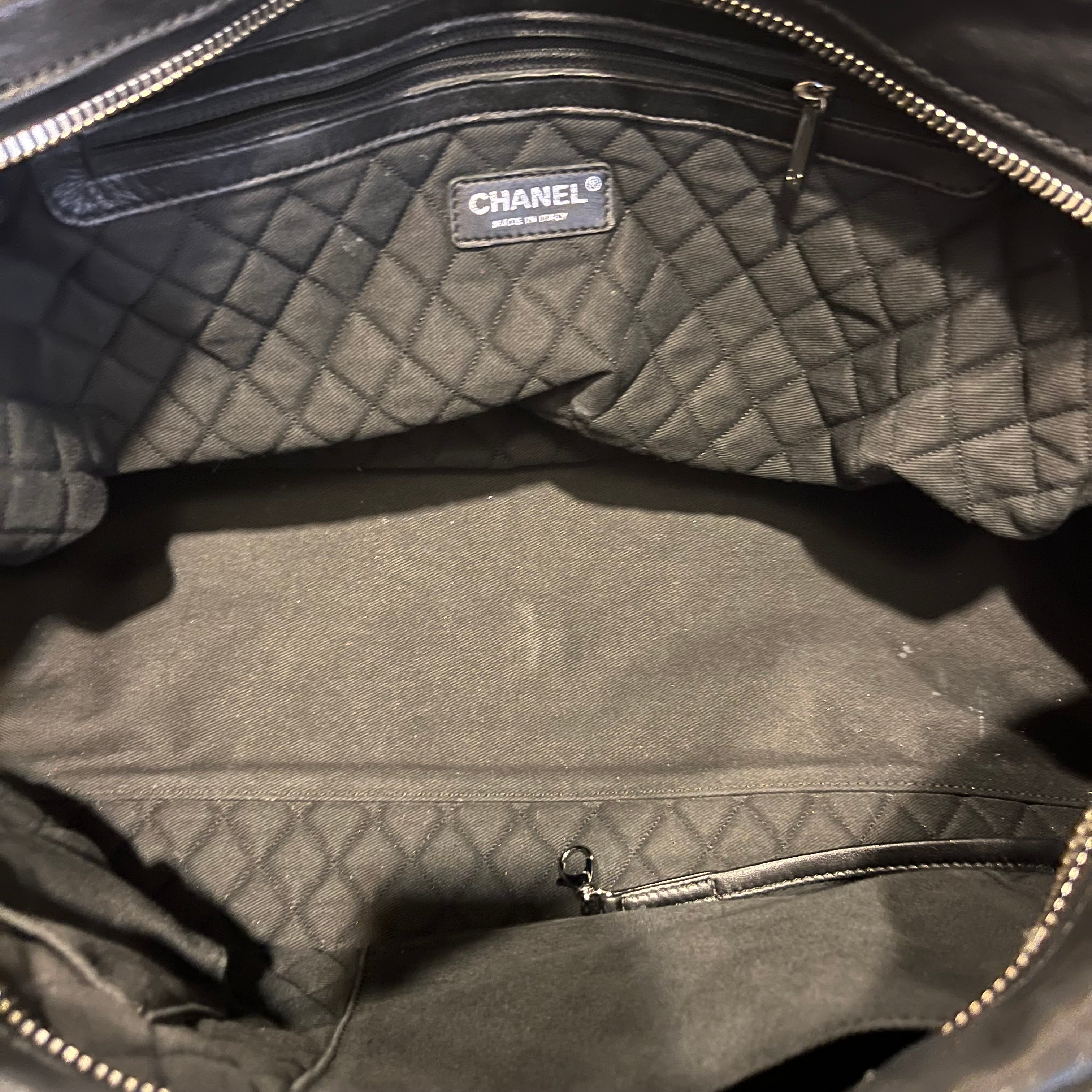 CHANEL Rue de Cambon Large Black Caviar Leather Bowling Bag