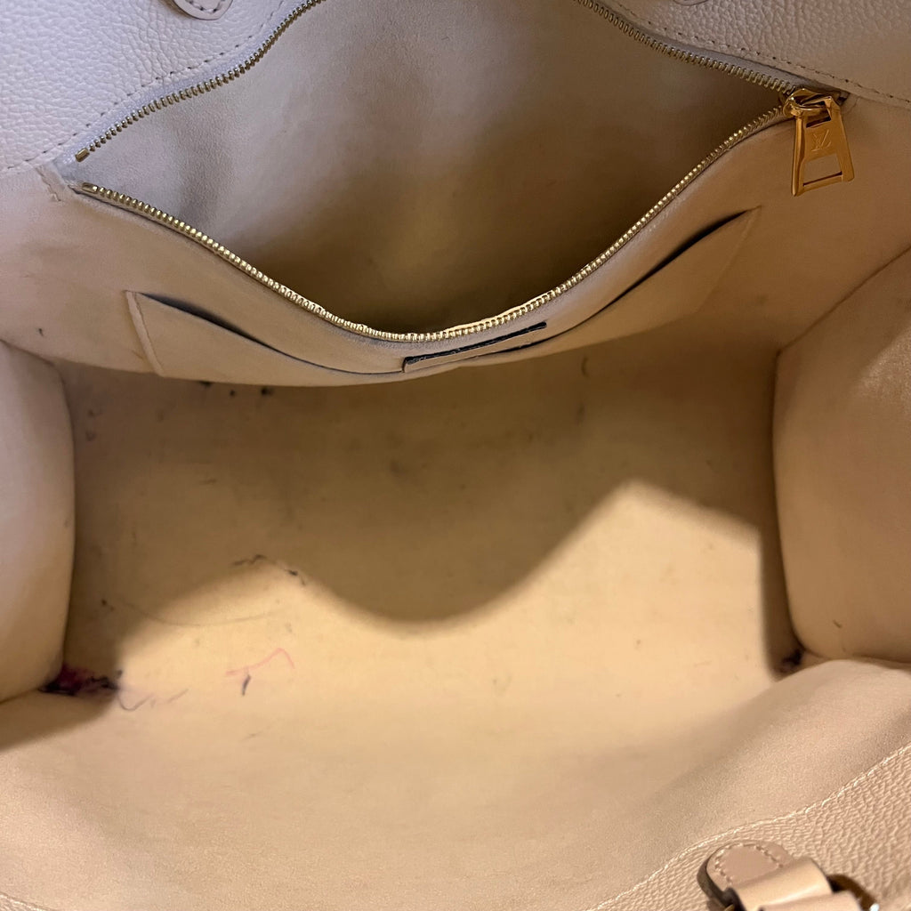 LOUIS VUITTON OnTheGo MM Beige Empriente Giant Monogram Leather Tote