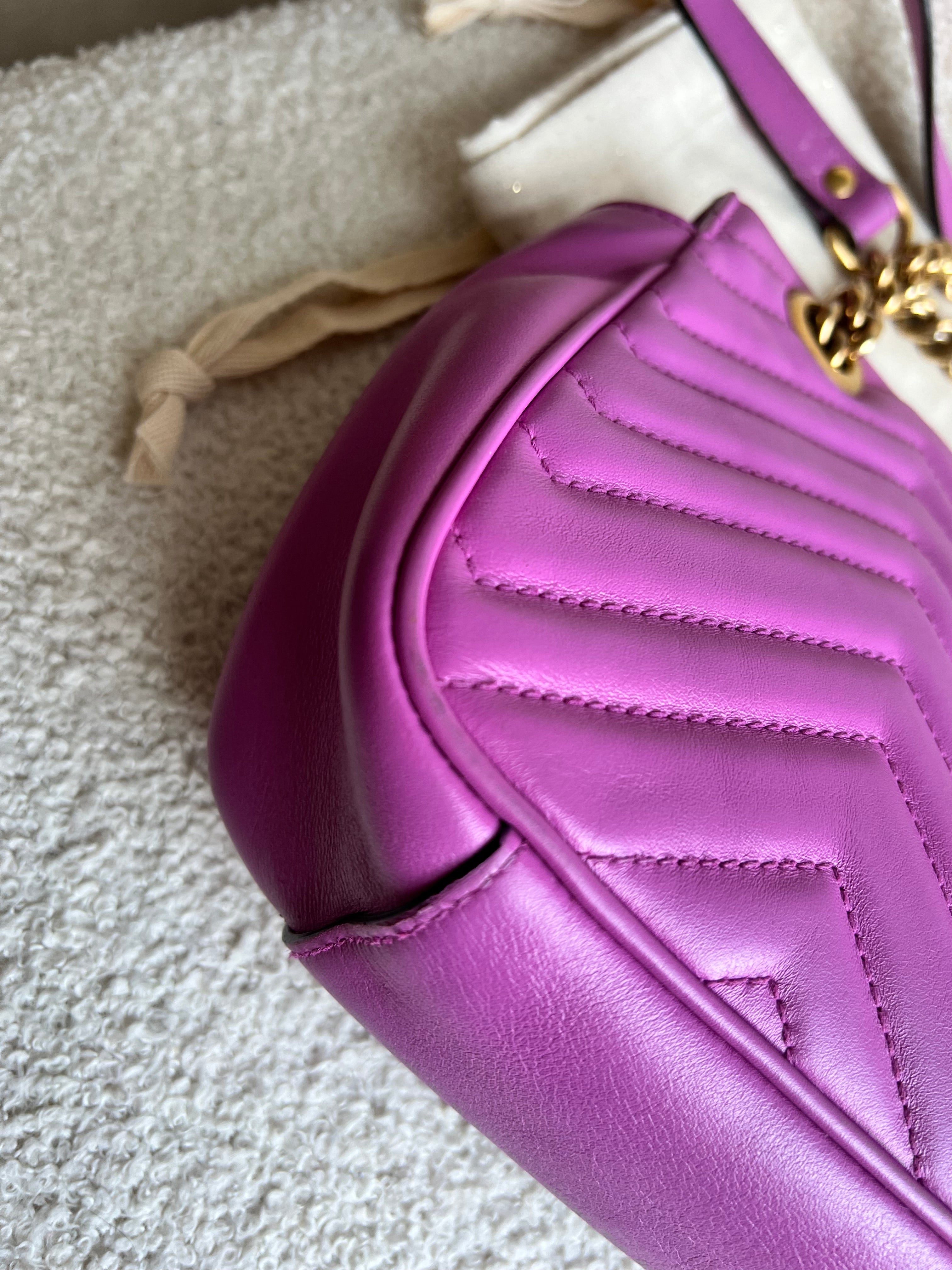 Gucci GG Hot Pink Marmont Small Shoulder Bag (RRP £2070)