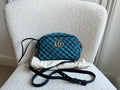 Gucci GG Marmont Blue Canvas Small Shoulder Bag (RRP £1050)