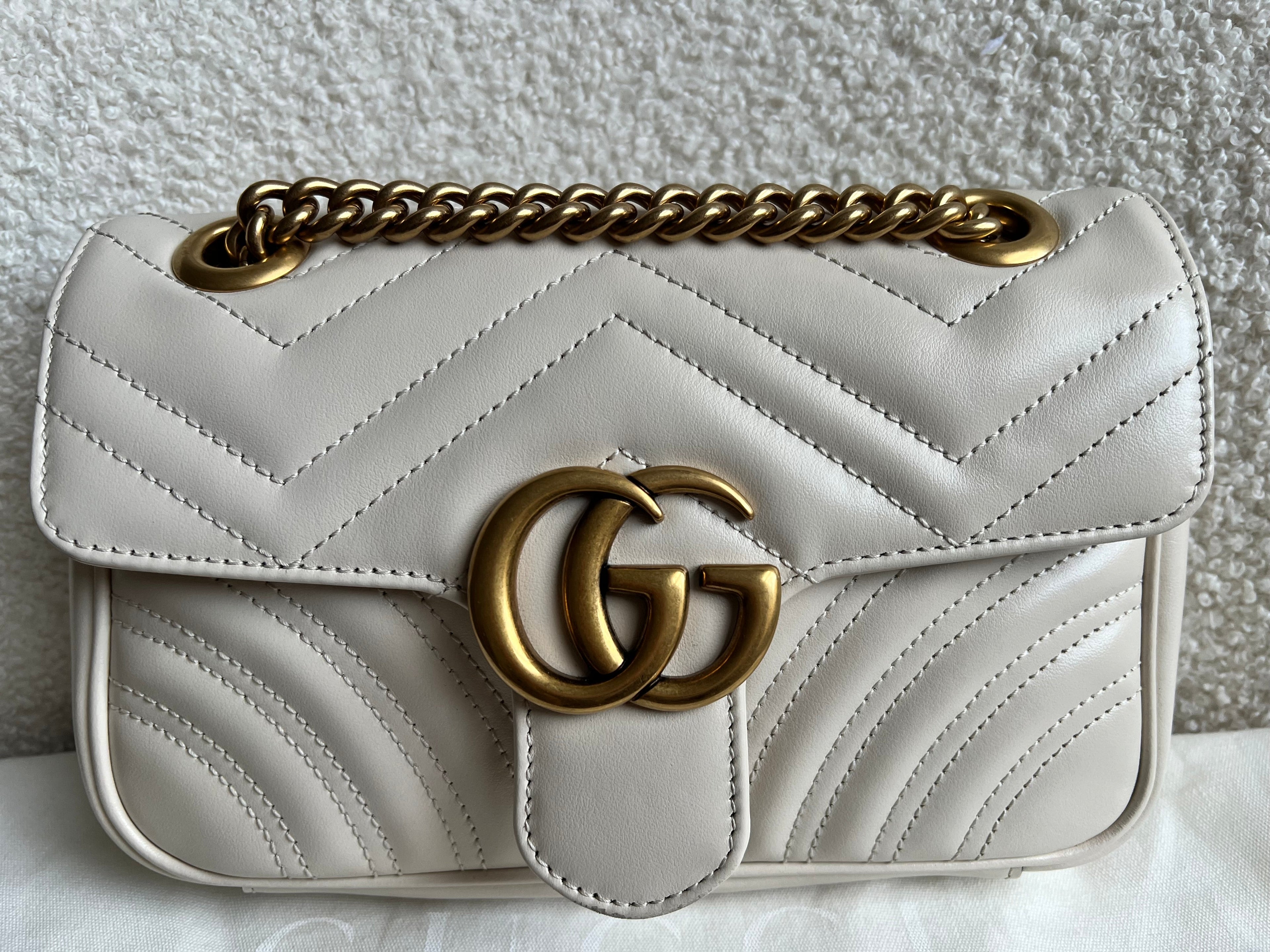 Gucci GG White Marmont Mini Shoulder Bag (RRP £1,890)
