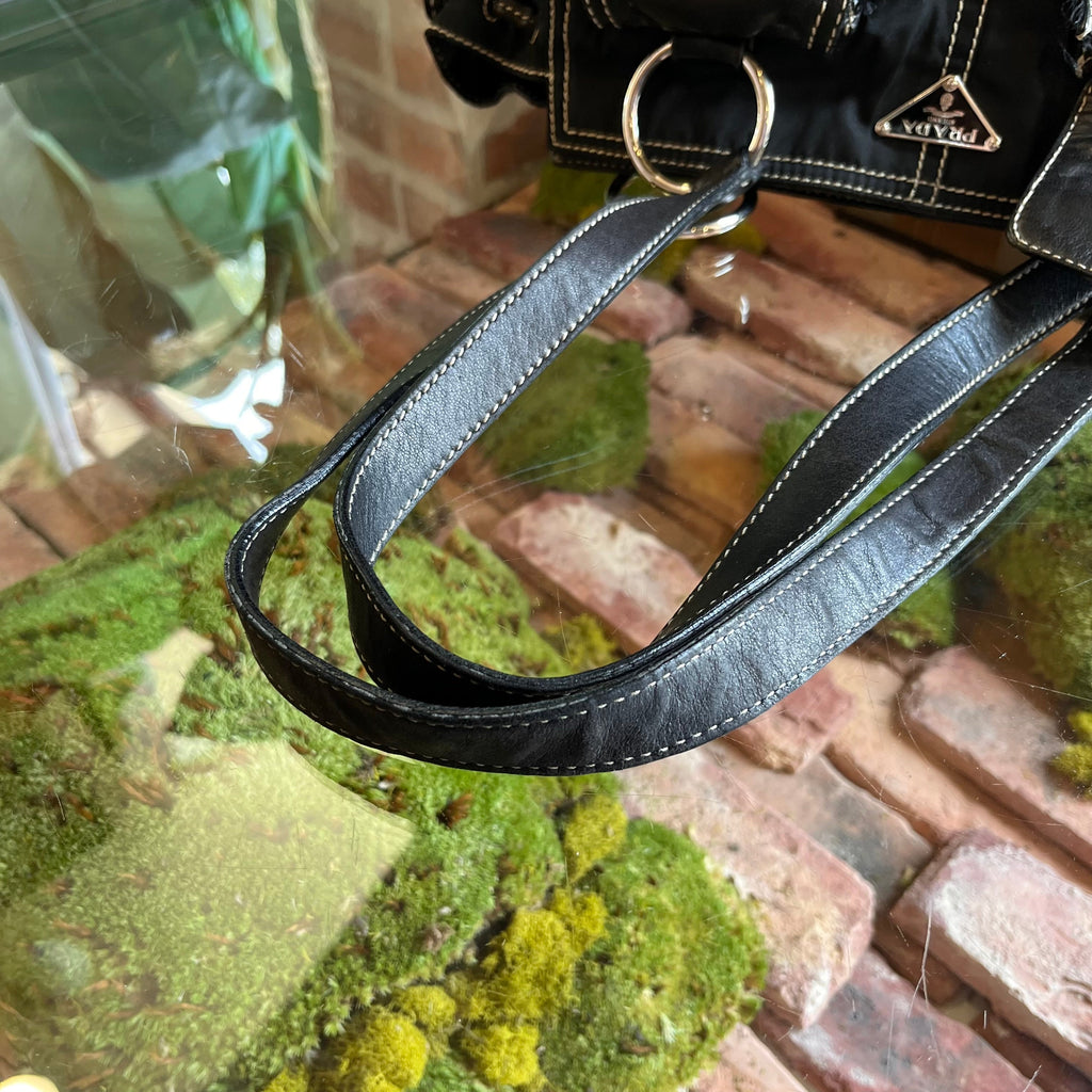 PRADA Vintage Black Nylon Multipocket Shoulder Bag
