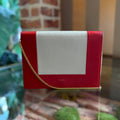 CELINE Red Leather Frame Small Crossbody