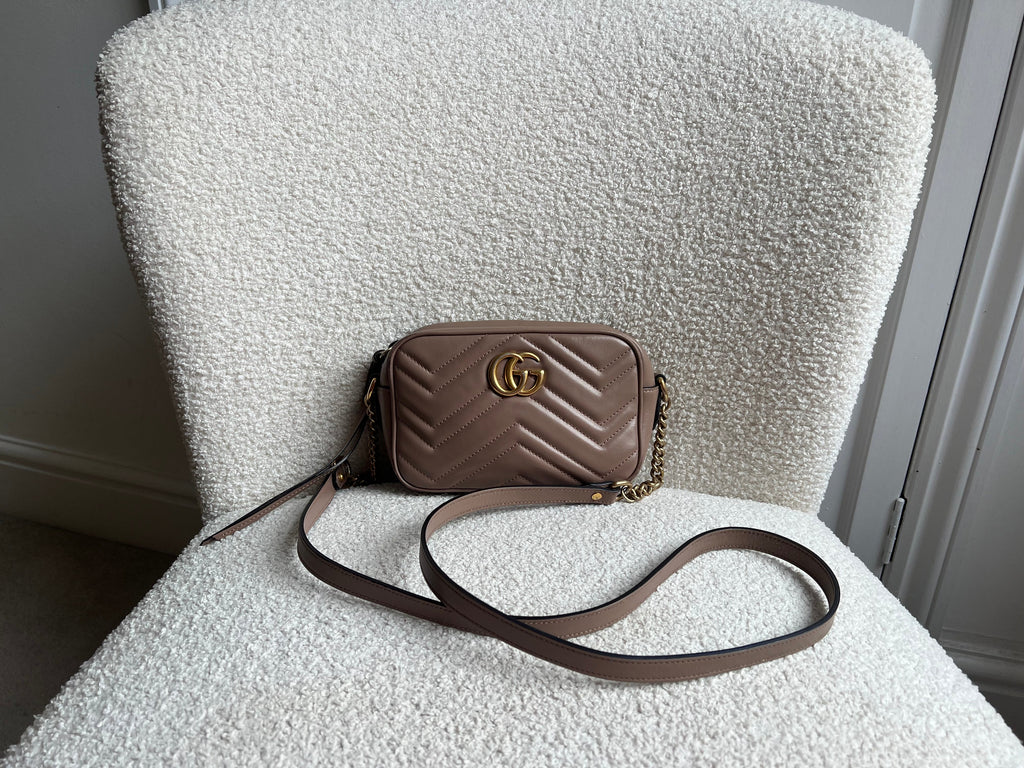 Gucci GG Dusty Pink Marmont Mini Shoulder Bag (RRP £1,360)