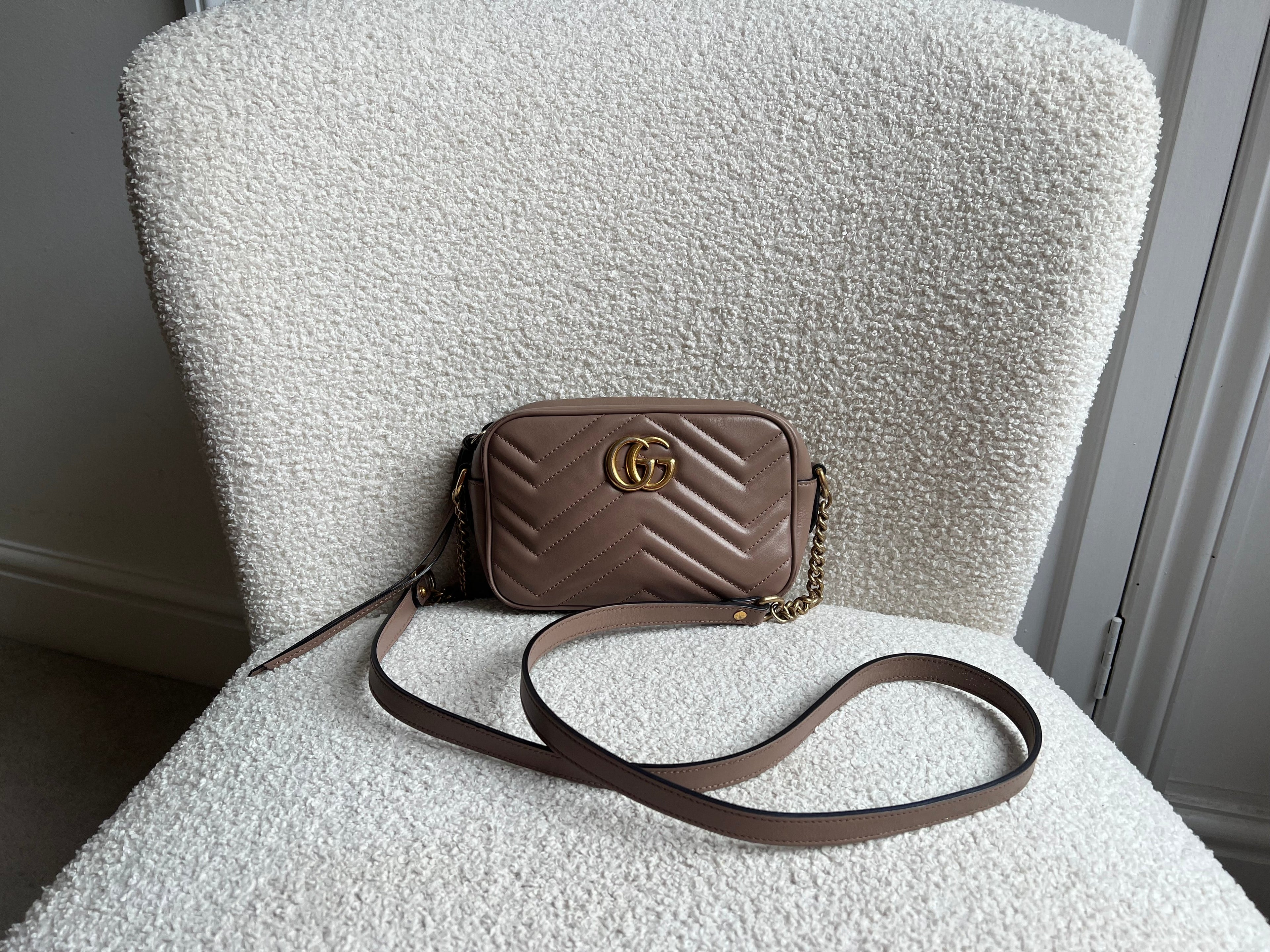 Gucci GG Dusty Pink Marmont Mini Shoulder Bag (RRP £1,360)