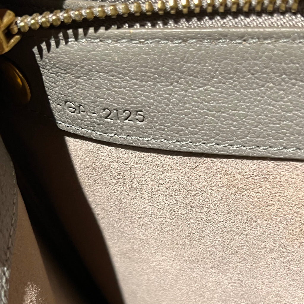 CELINE Trio Small Gray Pebbled Leather Crossbody Bag