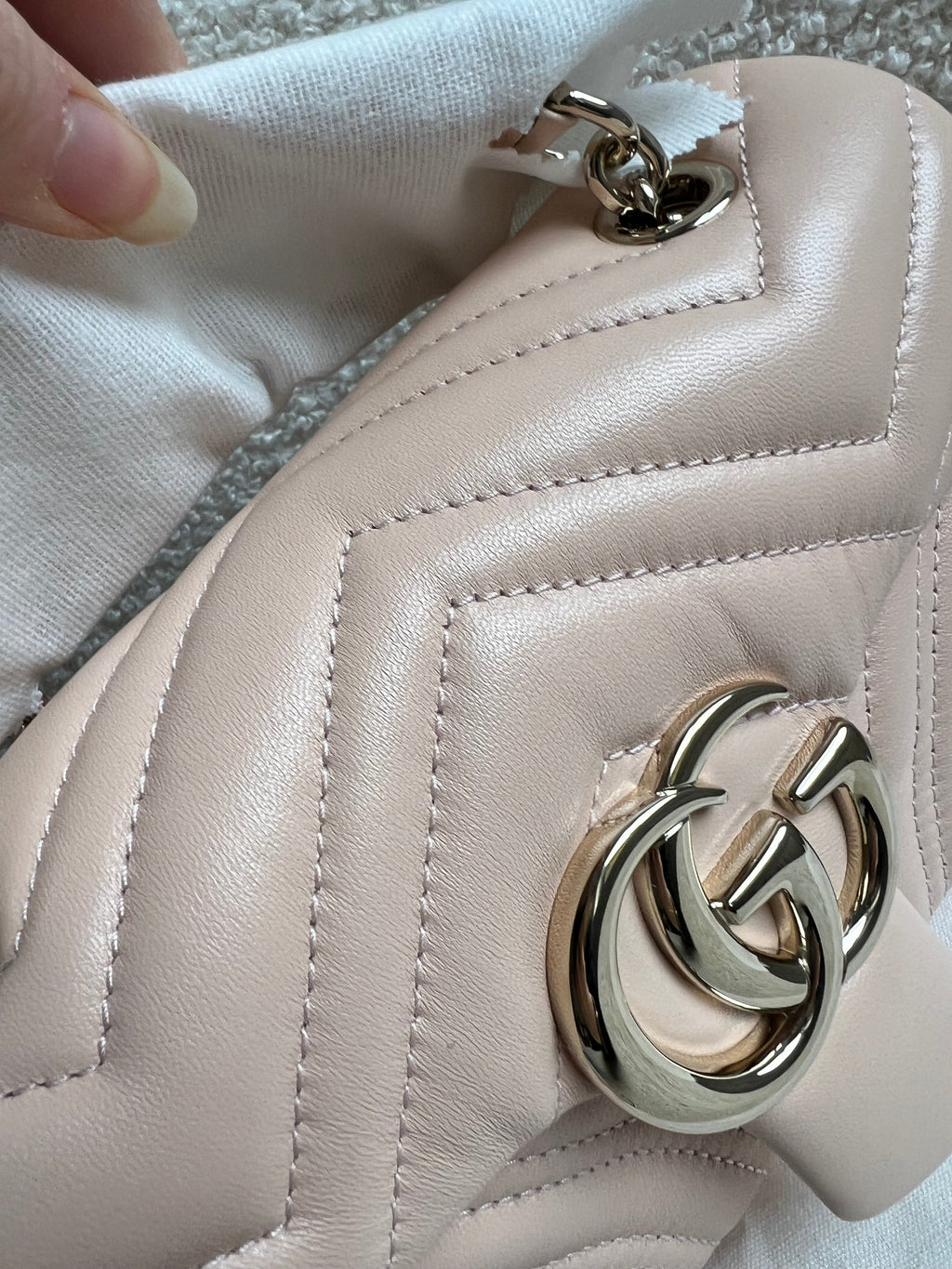 Gucci GG Pink Beige Marmont Mini Shoulder Bag (RRP £1,890)