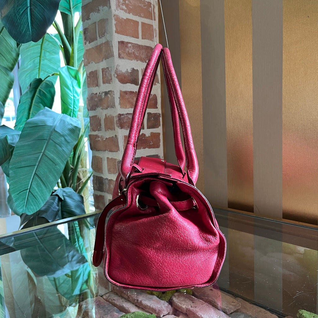 JIMMY CHOO Red Leather Rosalie Satchel