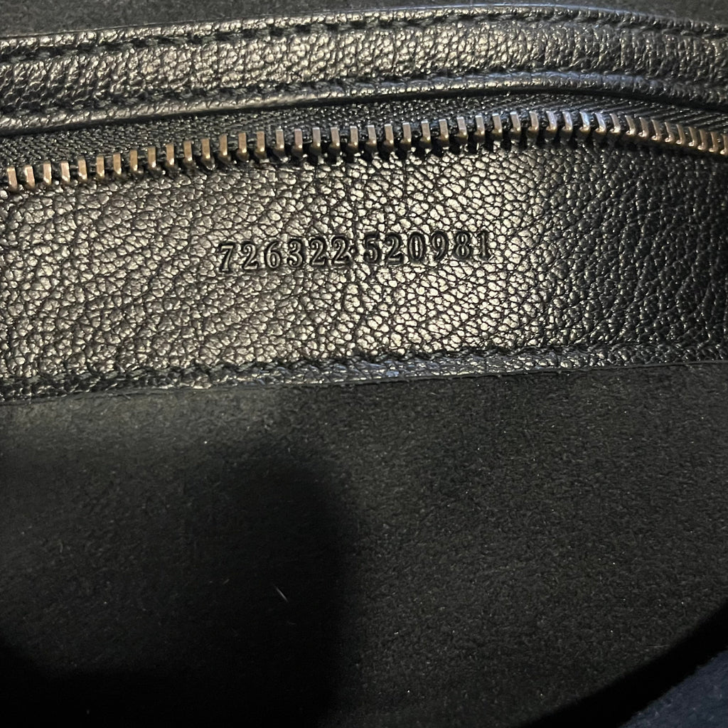 GUCCI Aphrodite Black Leather Hobo Bag