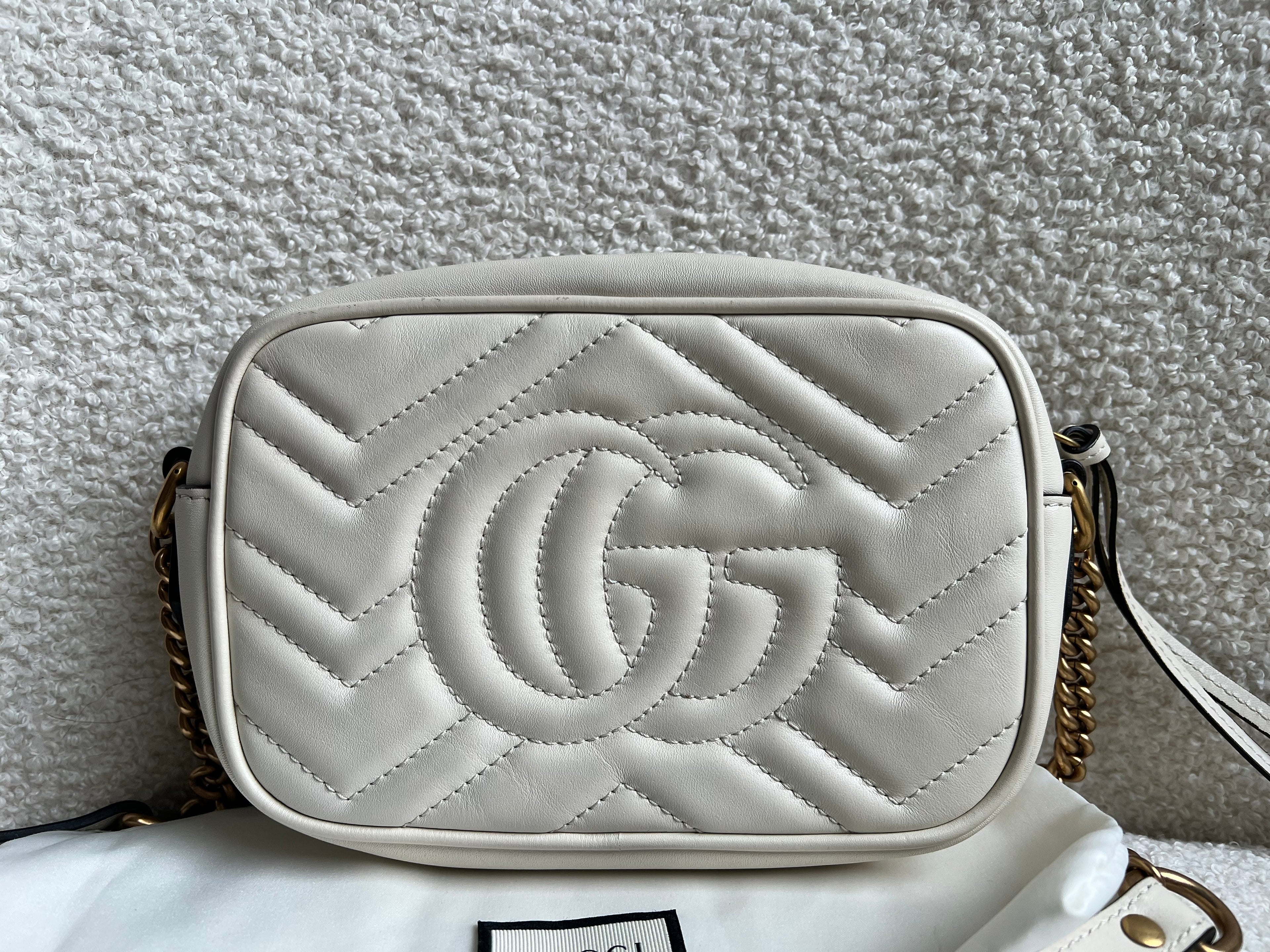 Gucci GG White Marmont Mini Shoulder Bag (RRP £1,360)