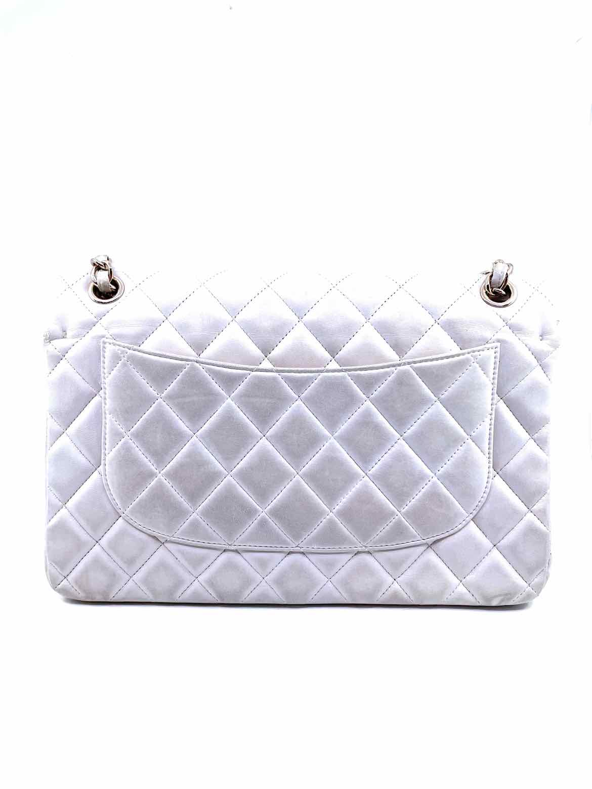 CHANEL Classic White Leather Handbag
