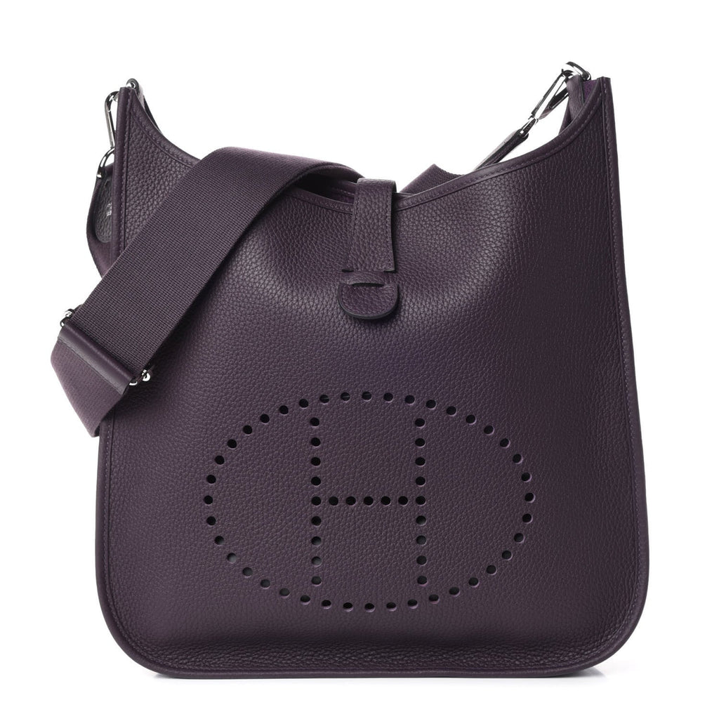HERMÈS  Deep Purple Leather Evelyne III GM Bag