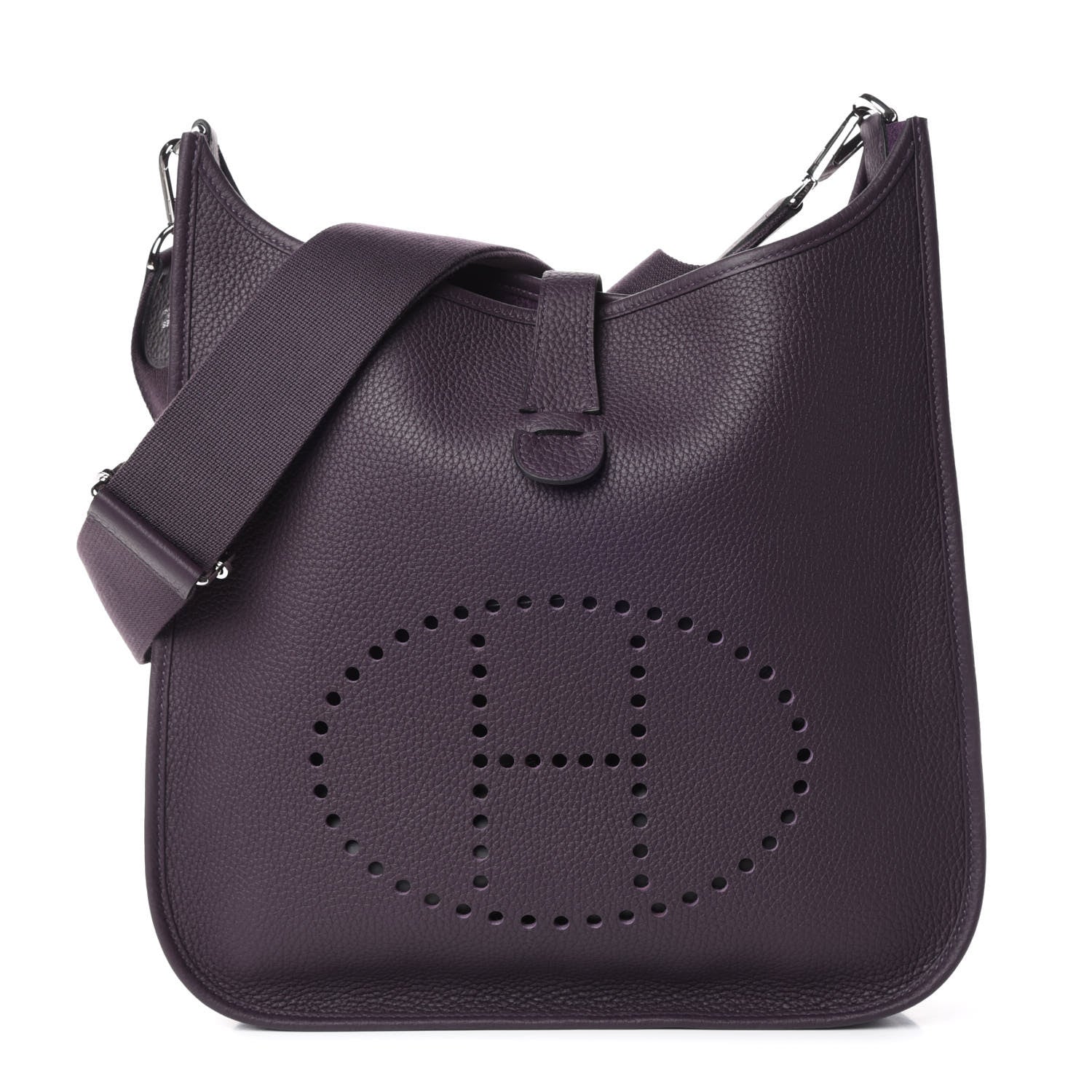 HERMÈS  Deep Purple Leather Evelyne III GM Bag
