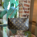 LOUIS VUITTON Pochette Accessories Vintage Brown Monogram Canvas Shoulder Bag