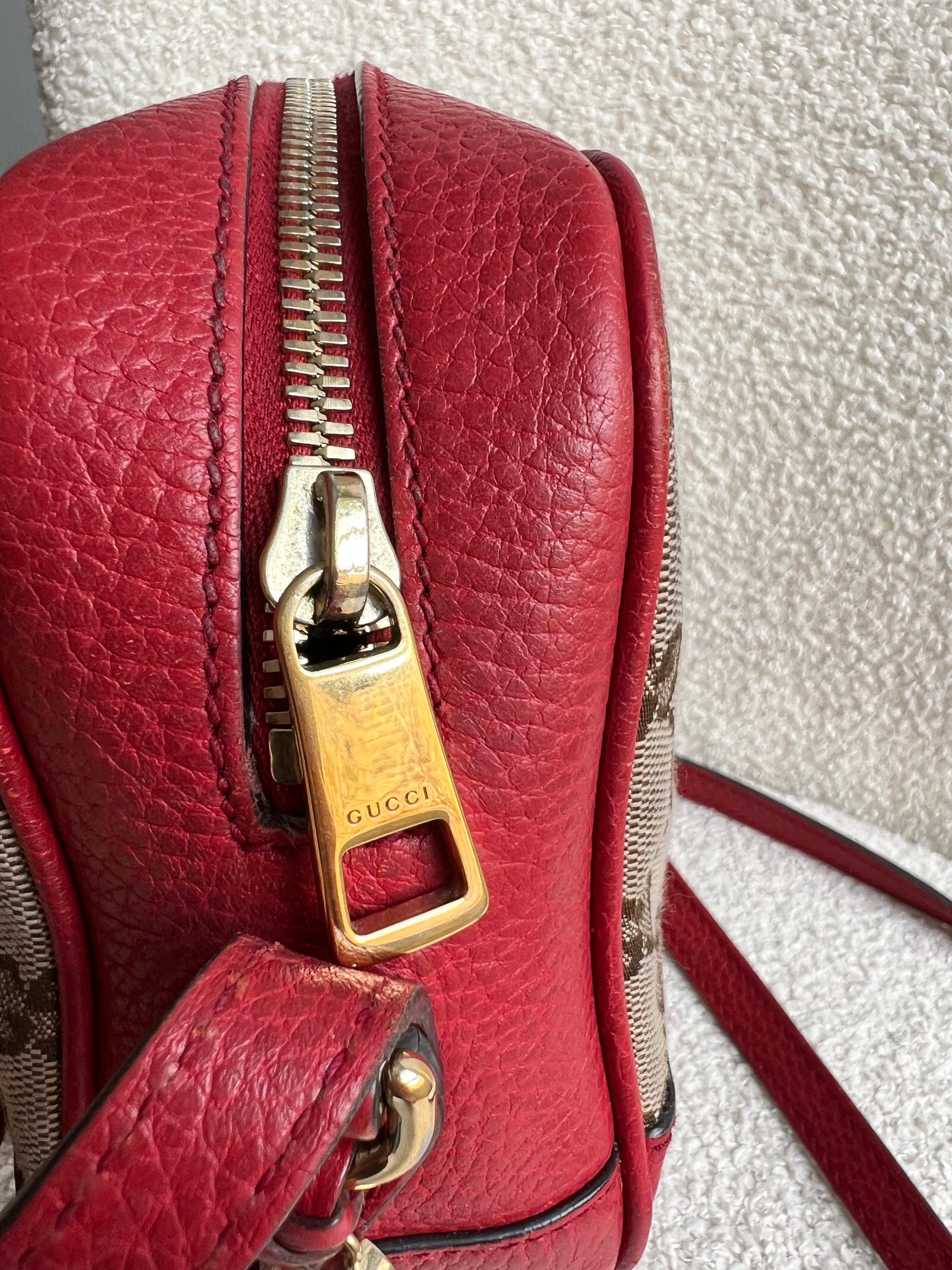 Gucci Bree GG Canvas Red Small Messenger Bag