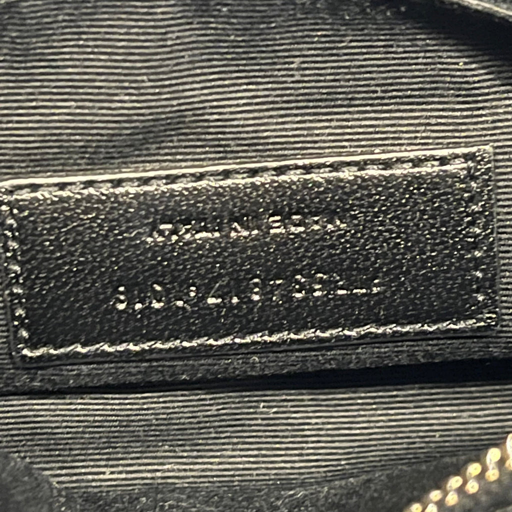 SAINT LAURENT Loulou Small Black Velvet Chevron Quilted Belt Bag