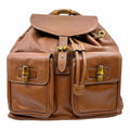 GUCCI Camel Leather Solid Backpack