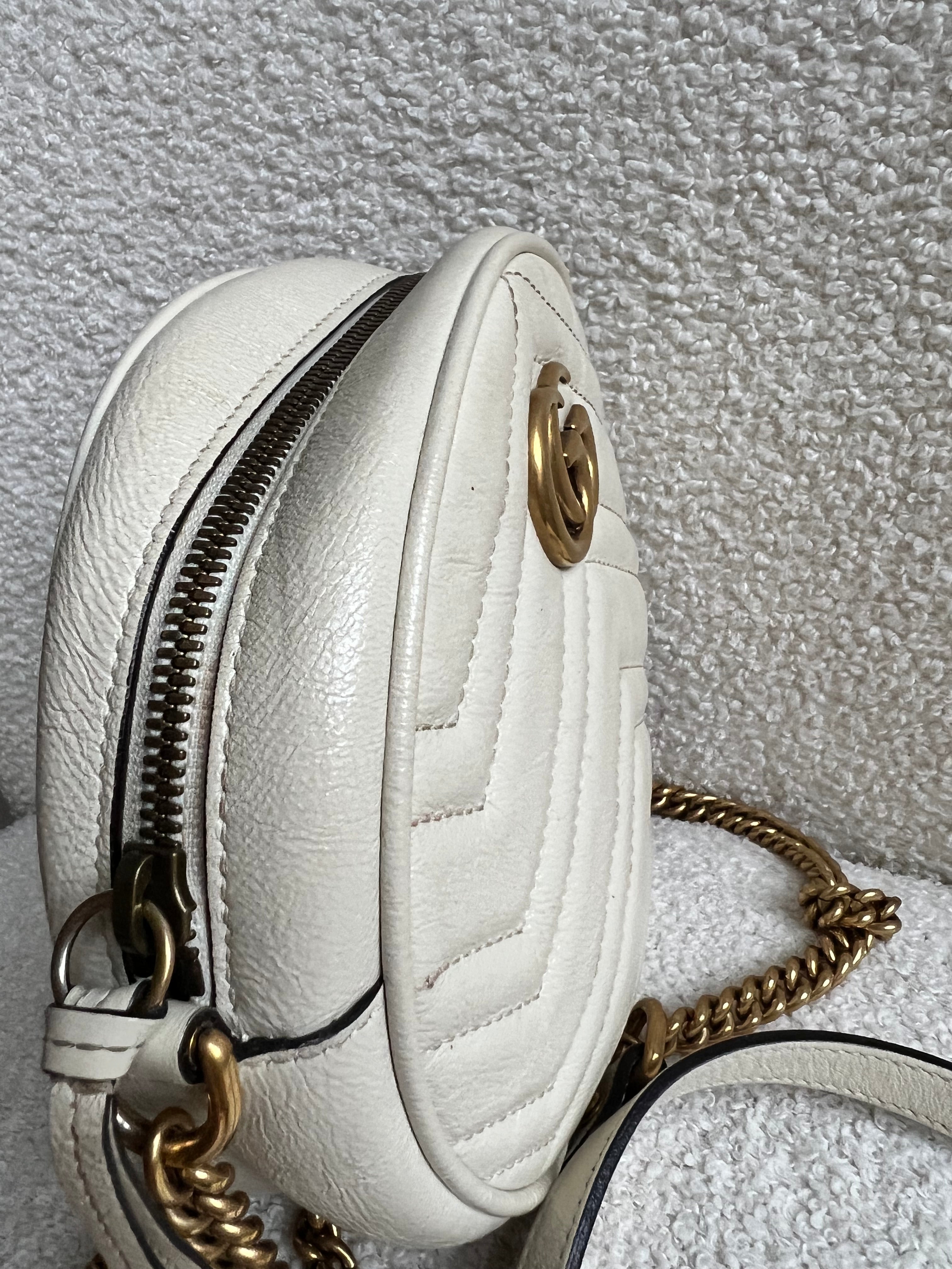 Gucci GG Round White Marmont Small Shoulder Bag (RRP £1,090)