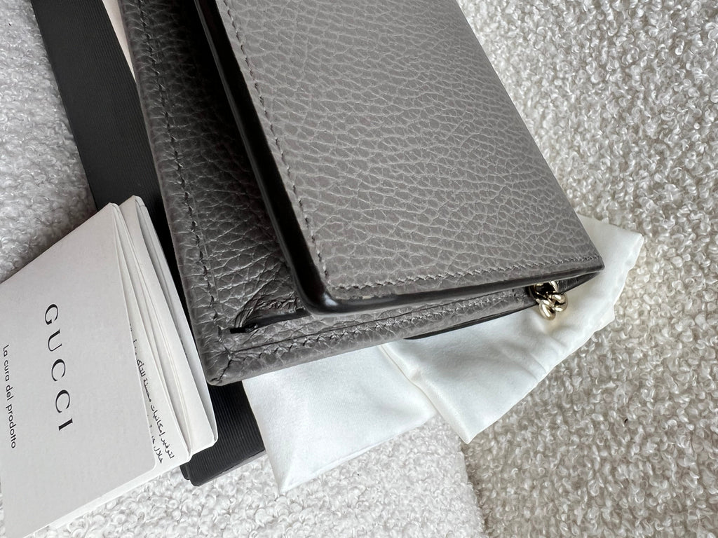 Gucci Dollar Grey Interlocking Chain Wallet
