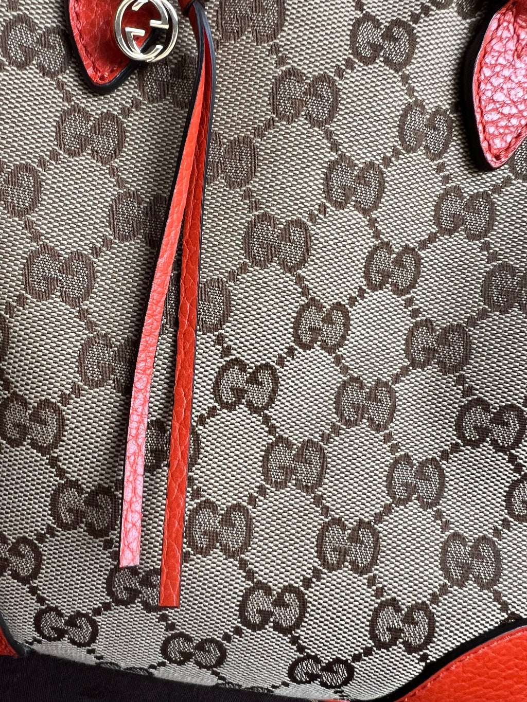 Gucci Bree GG canvas and orange Tote Bag