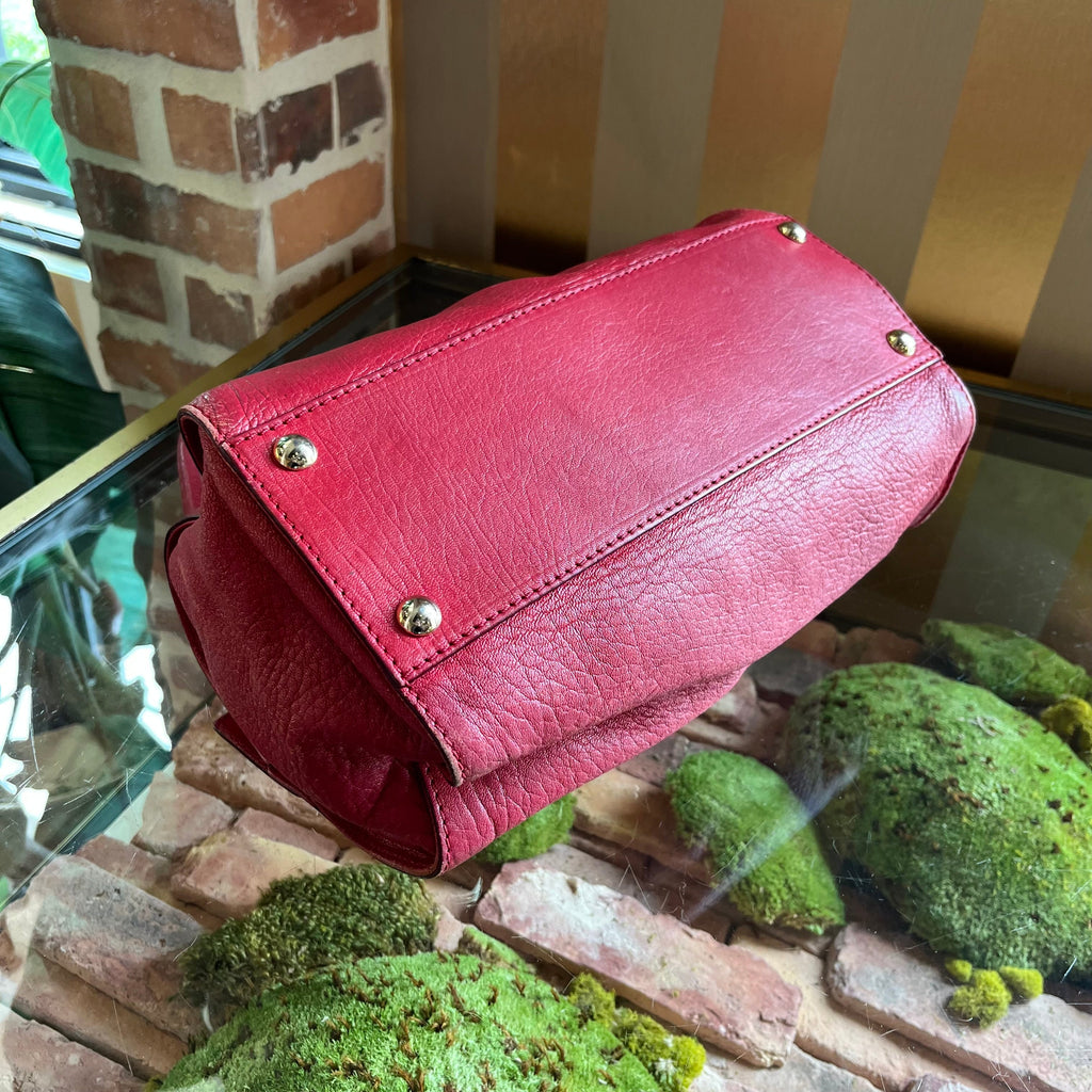 JIMMY CHOO Red Leather Rosalie Satchel